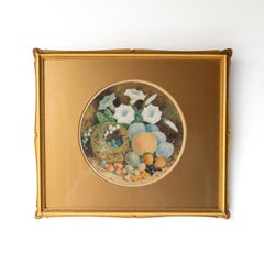 Still Life Painting Of Birds Nest With Eggs, Fruit & Flowers By J. W. Kettlewell