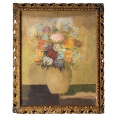 Still Life Depicting Flowers in a Stoneware Vase, Early 20th Century