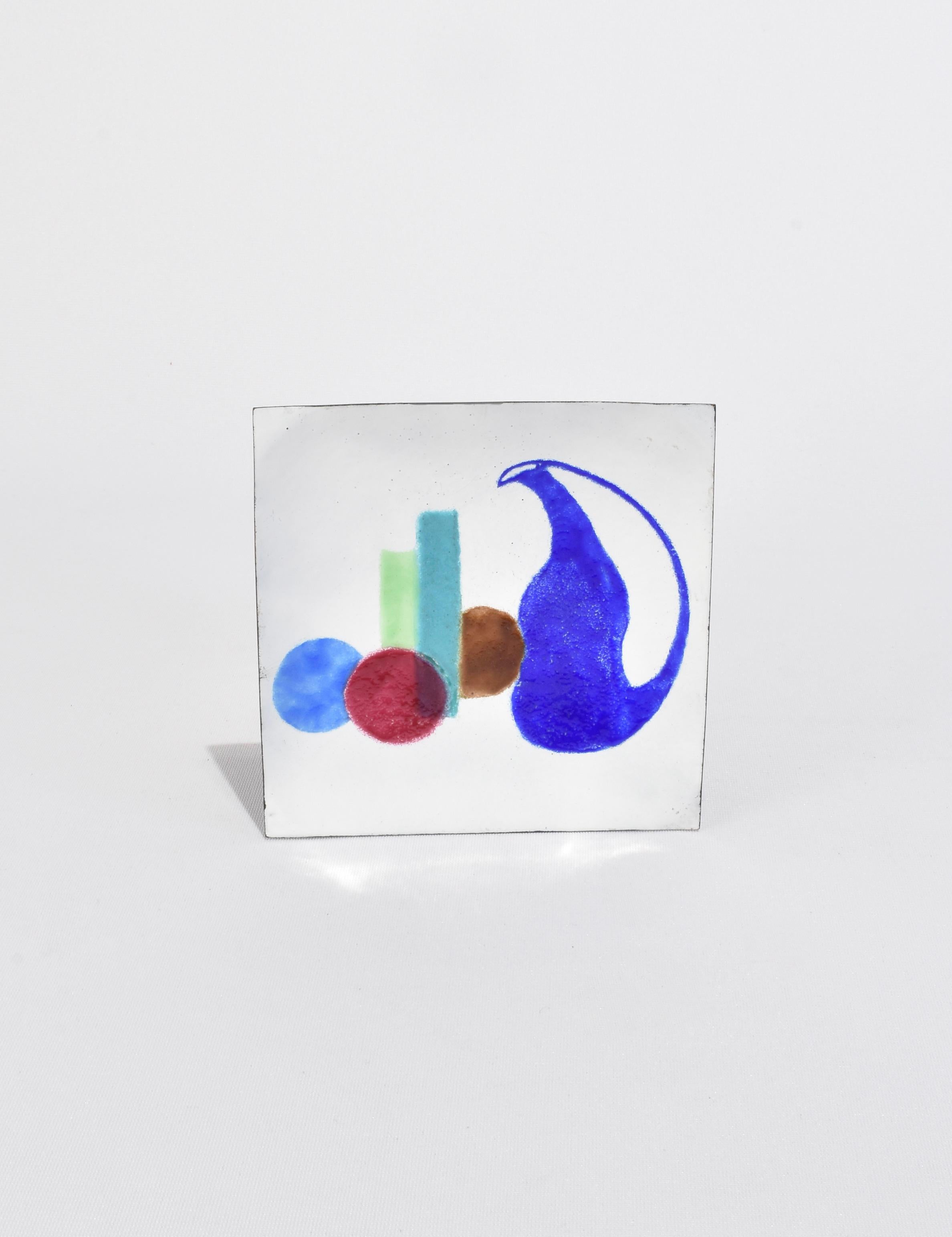 Hand-Crafted Still Life Enamel Catchall For Sale