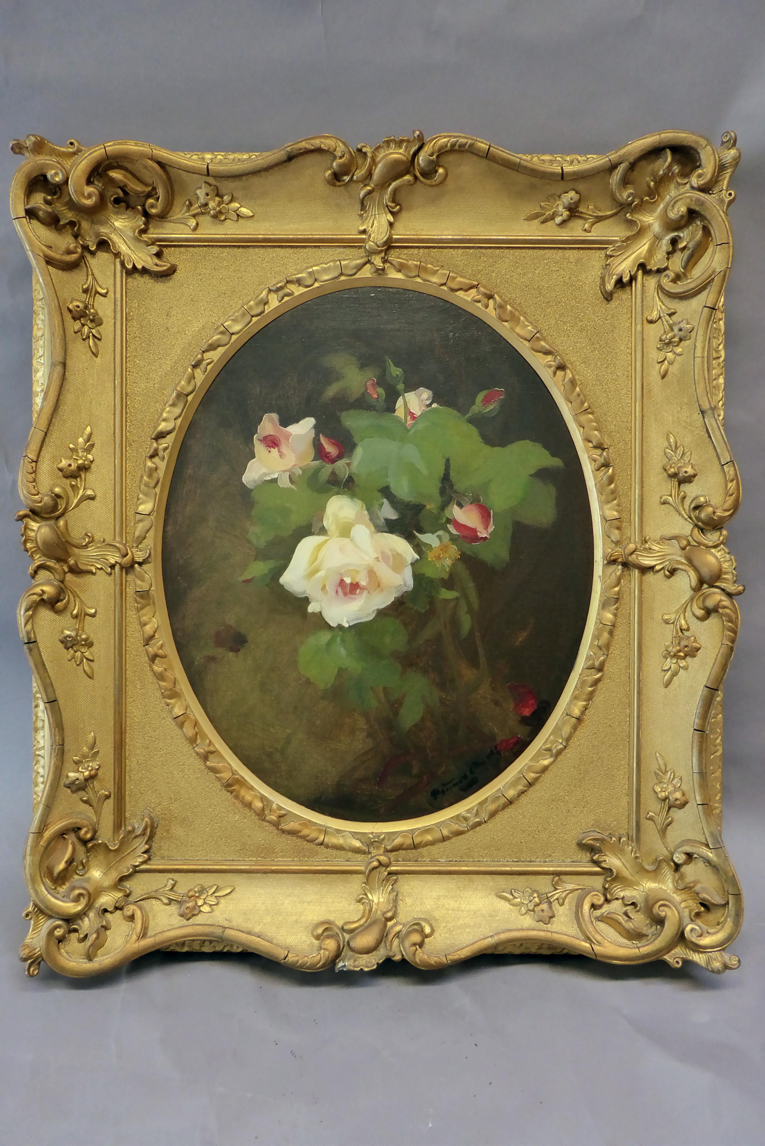Still Life Flowers Oil on Canvas by James Stuart Park Antique Art For Sale 7
