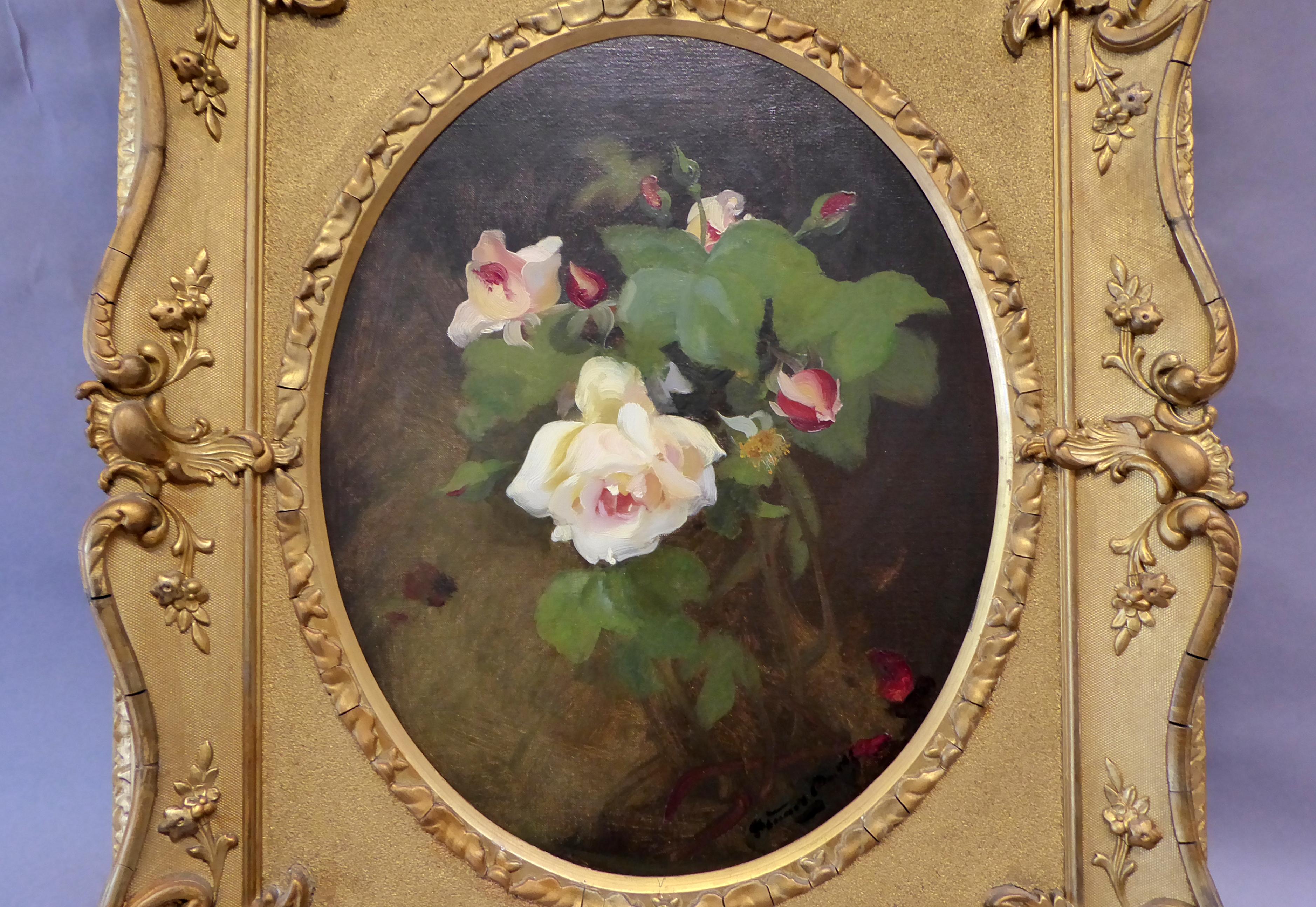 Still Life Flowers Oil on Canvas by James Stuart Park Antique Art For Sale 2