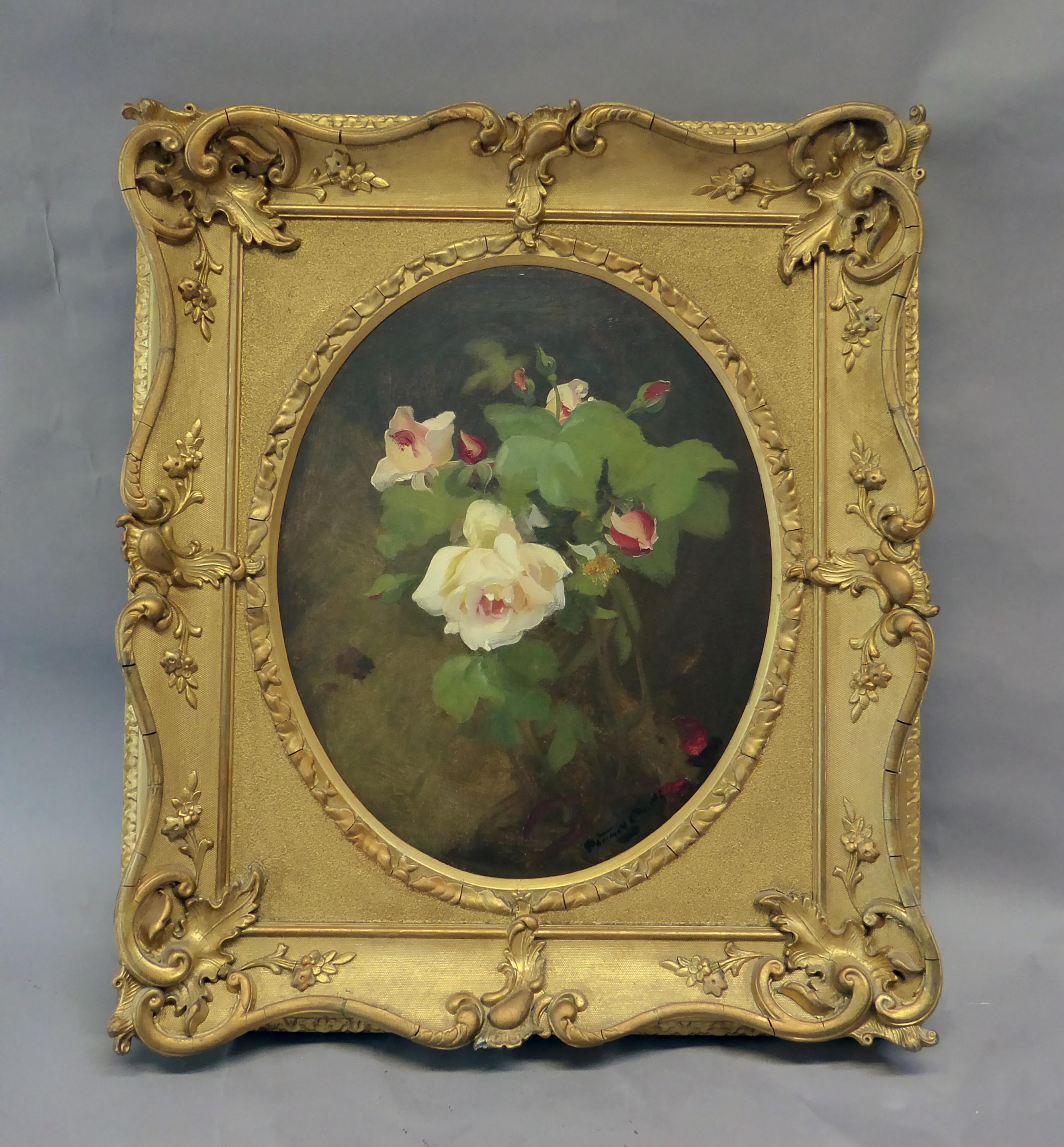 Still Life Flowers Oil on Canvas by James Stuart Park Antique Art For Sale 4