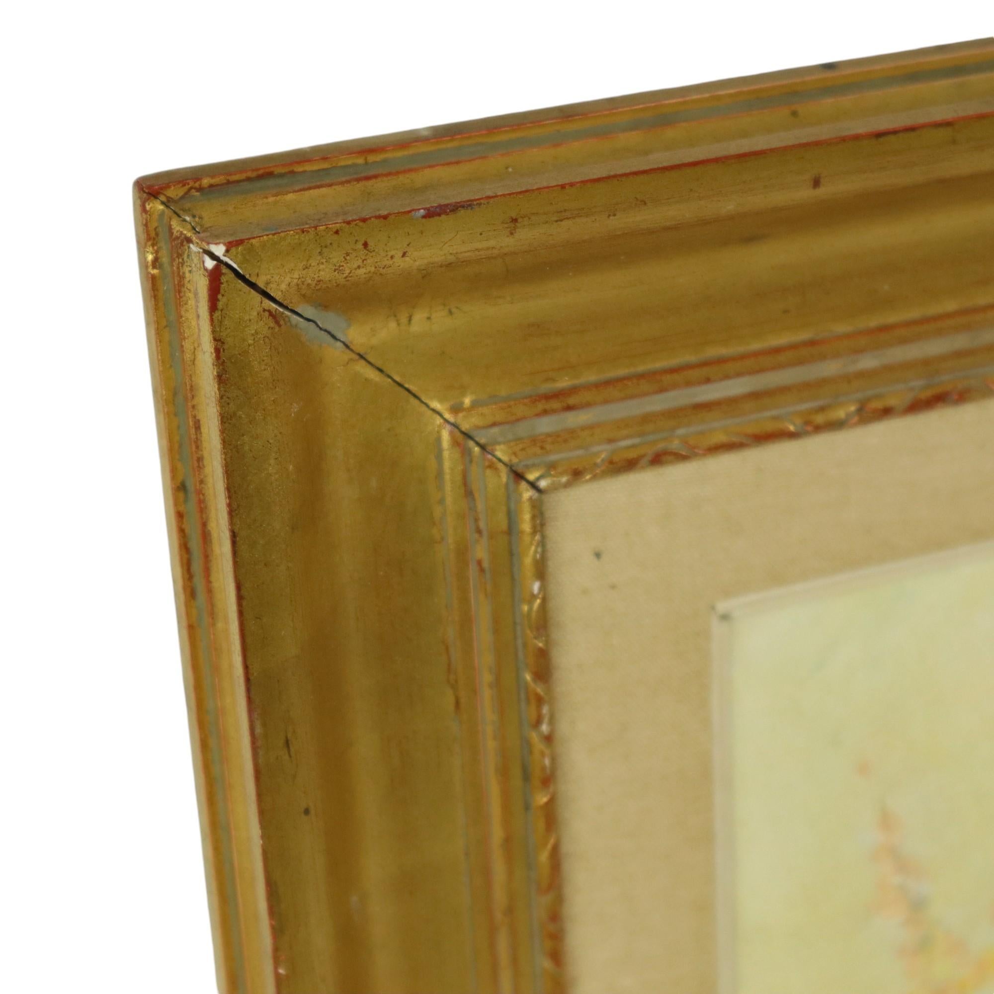Still Life Flowers Painting Canvas Gold Frame Signed 1970 For Sale 2