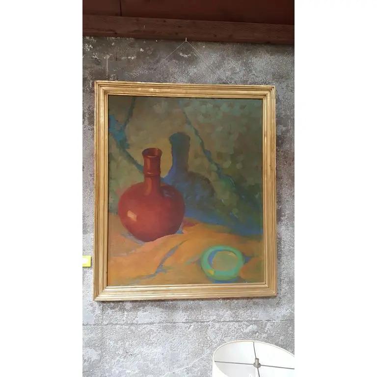 Gilt Still Life Impressionist Painting by Laura Mills For Sale