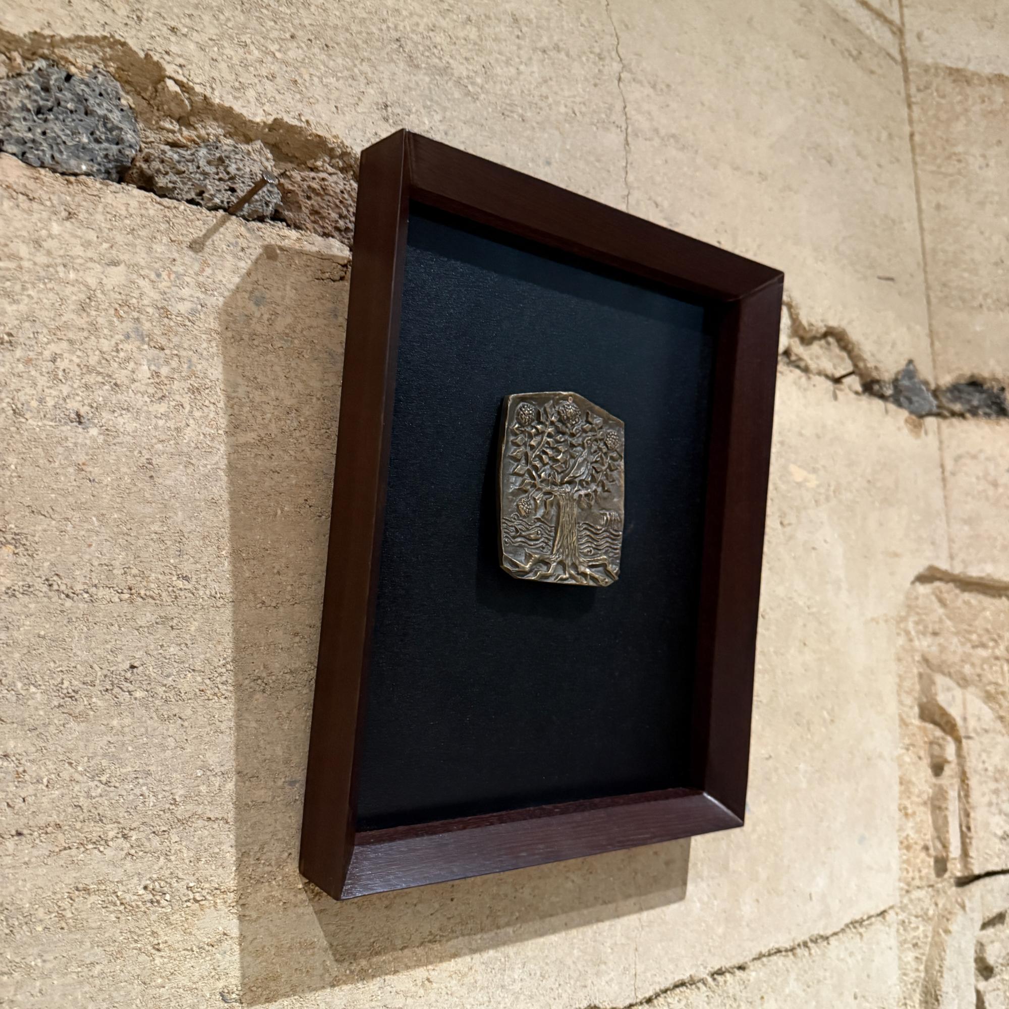 Still Life Italian Bronze Art Framed Mid Century Modern In Good Condition For Sale In Chula Vista, CA