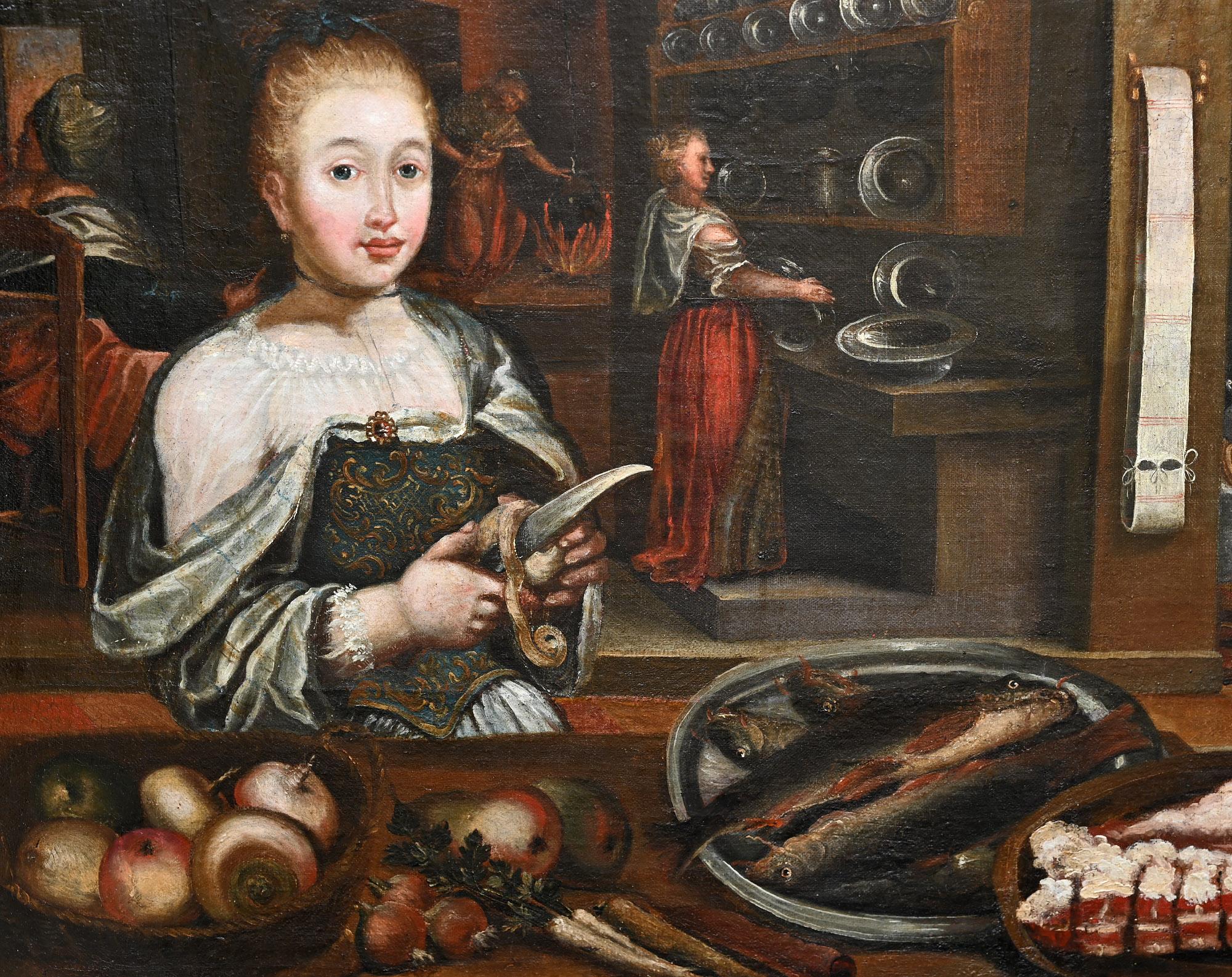 Still Life of an Kitchen Interieur , German , 18th century, 
Oil on canvas.
     