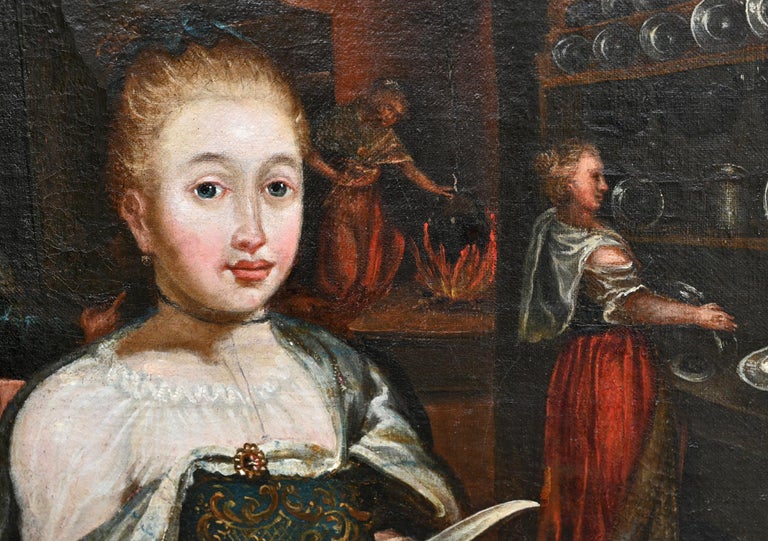 Still Life of an Kitchen Interieur German 18..Jhdt. Oil on Canvas For