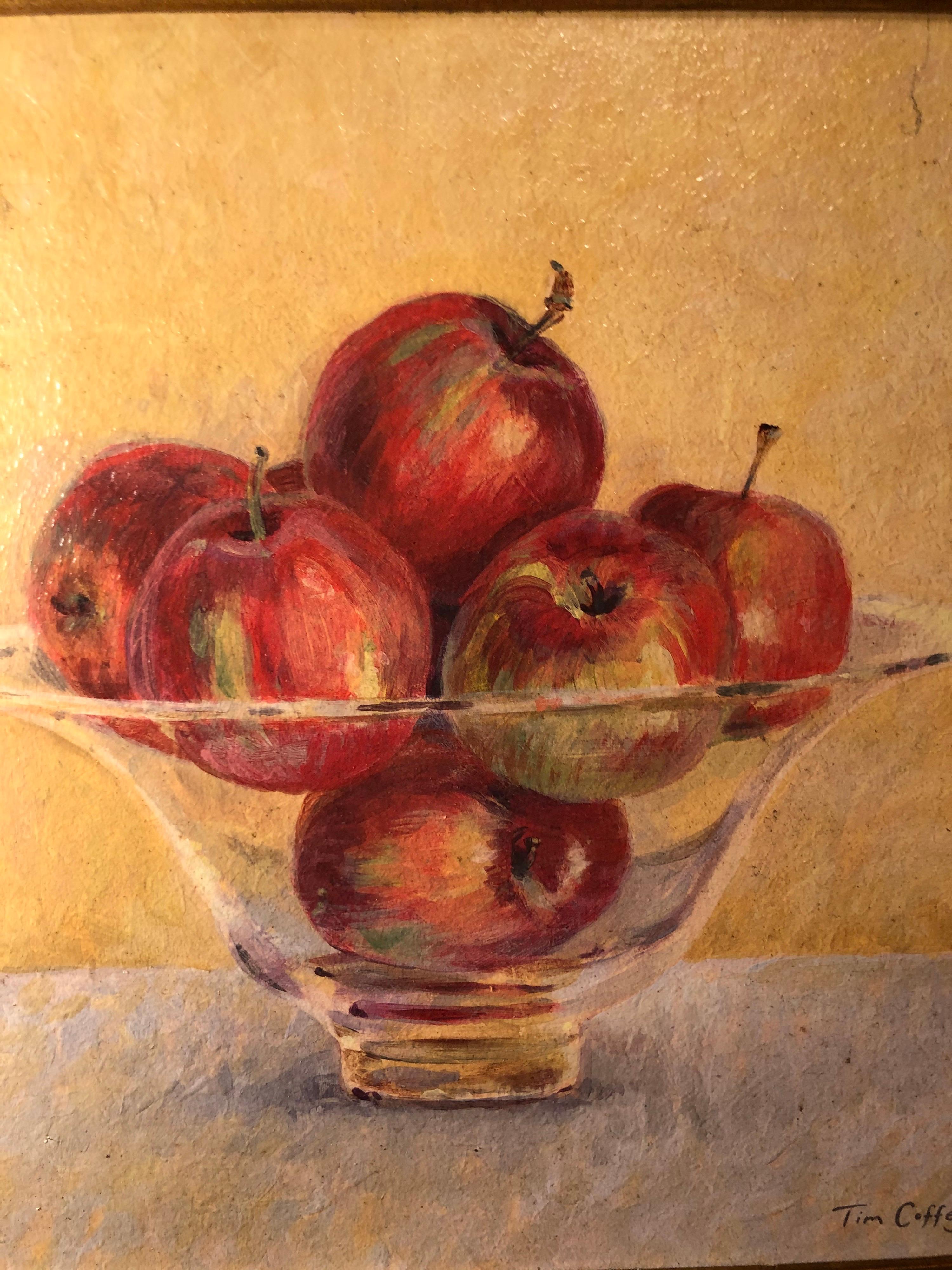 still life bowl with apples