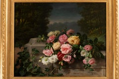Still Life of Thrown Roses, Jean Bonnet 1878, 19th Century