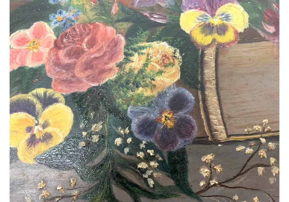 Bodegón Óleo Sobre Tabla Artista en Desgastado estado para la venta en Bridgeport, CT
