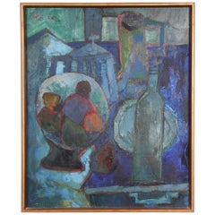 Still Life Oil on Canvas, André Pallier, 1950s