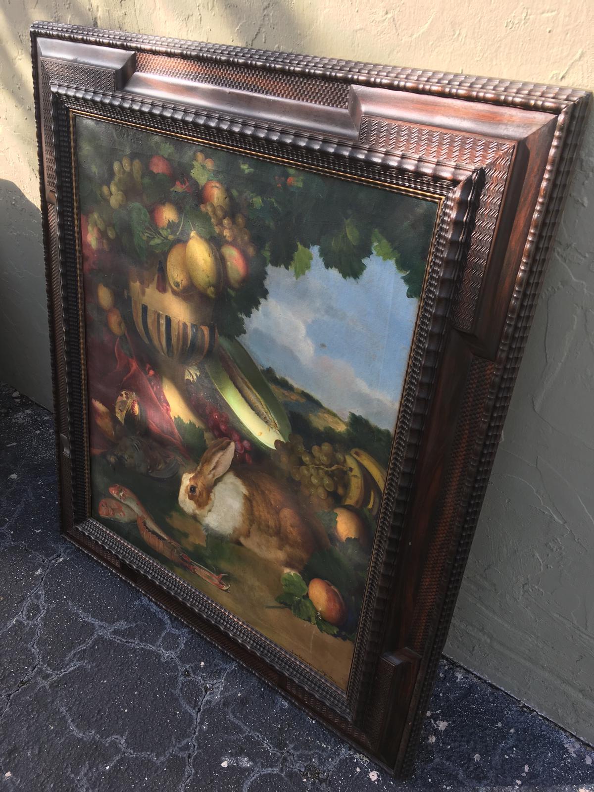 Still Life, Oil on Canvas by Bartolome Mongrell, 1895, Spain For Sale 1