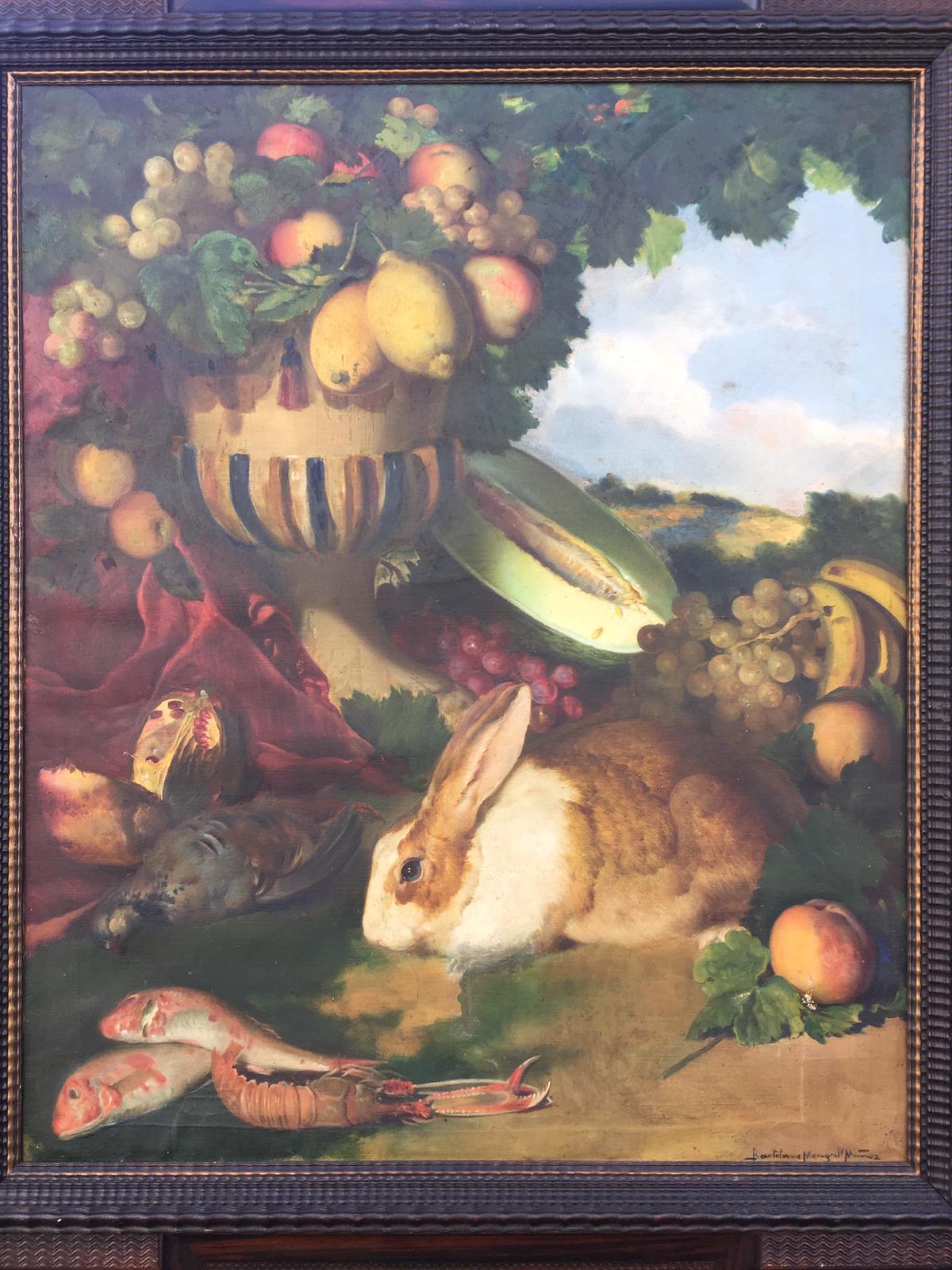 Nature morte, huile sur toile de Bartolome Mongrell, 1895, Espagne en vente 2