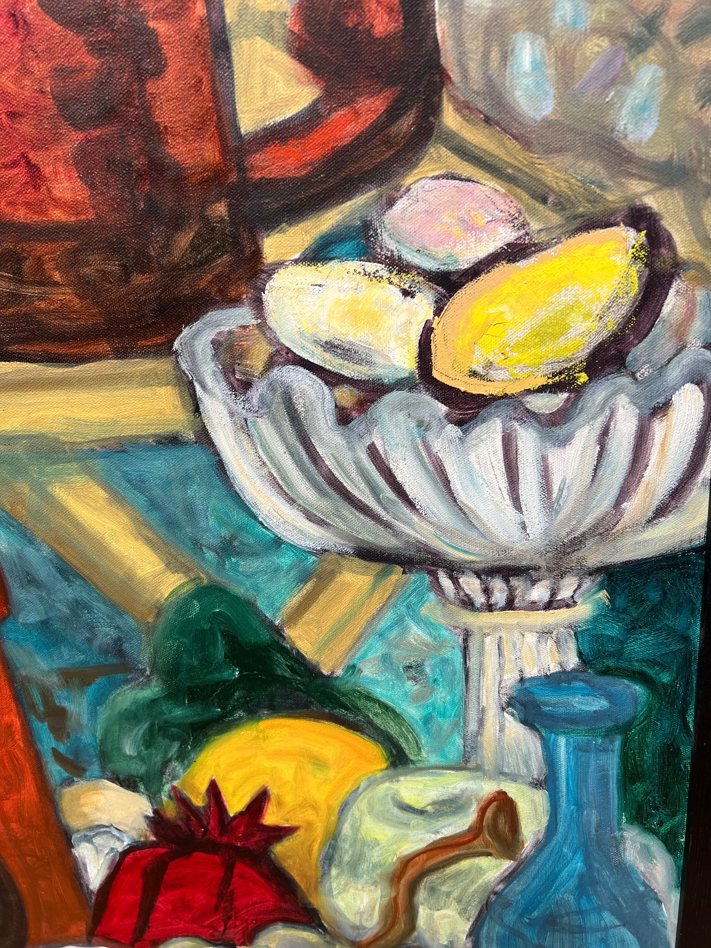 Painted Still Life Oil on Canvas by Byron Randall For Sale