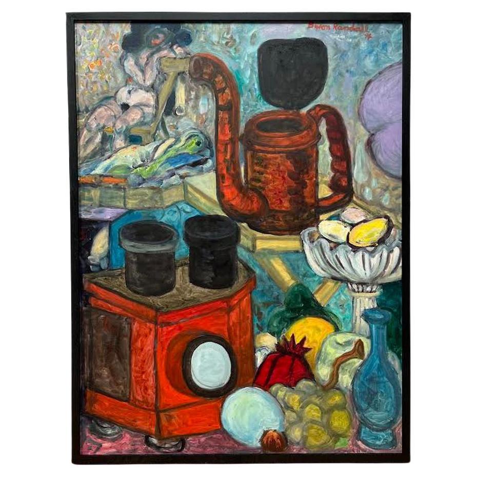 Nature morte huile sur toile par Byron Randall en vente