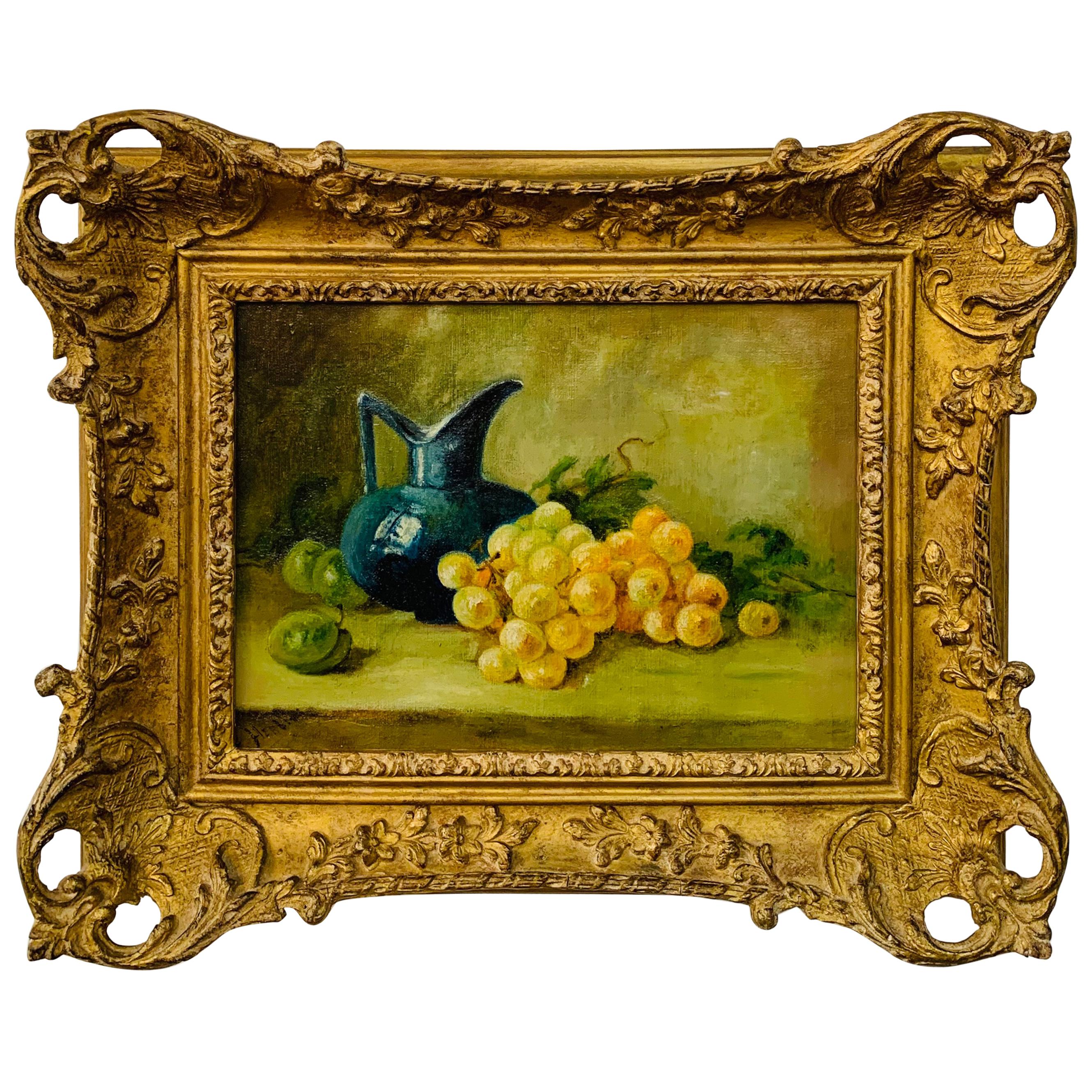 Still Life Oil on Canvas Painting Framed