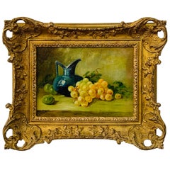 Still Life Oil on Canvas Painting Framed