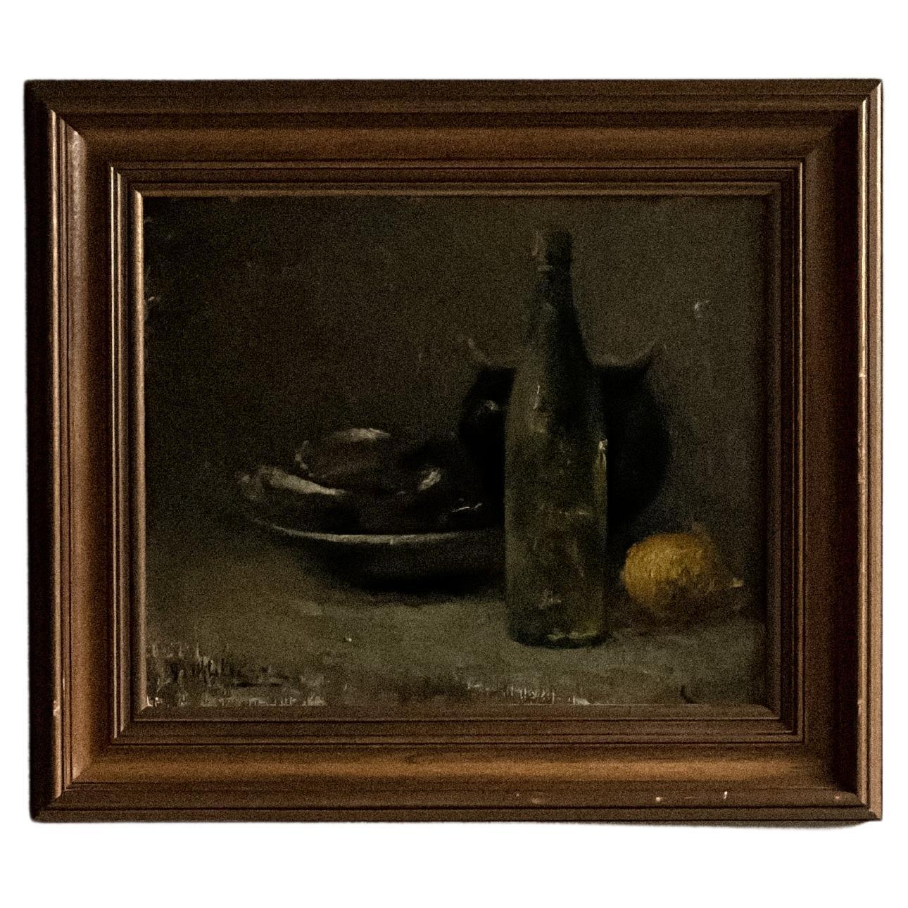 Nature morte, huile sur toile, signée et encadrée, Norvège, fin des années 1800