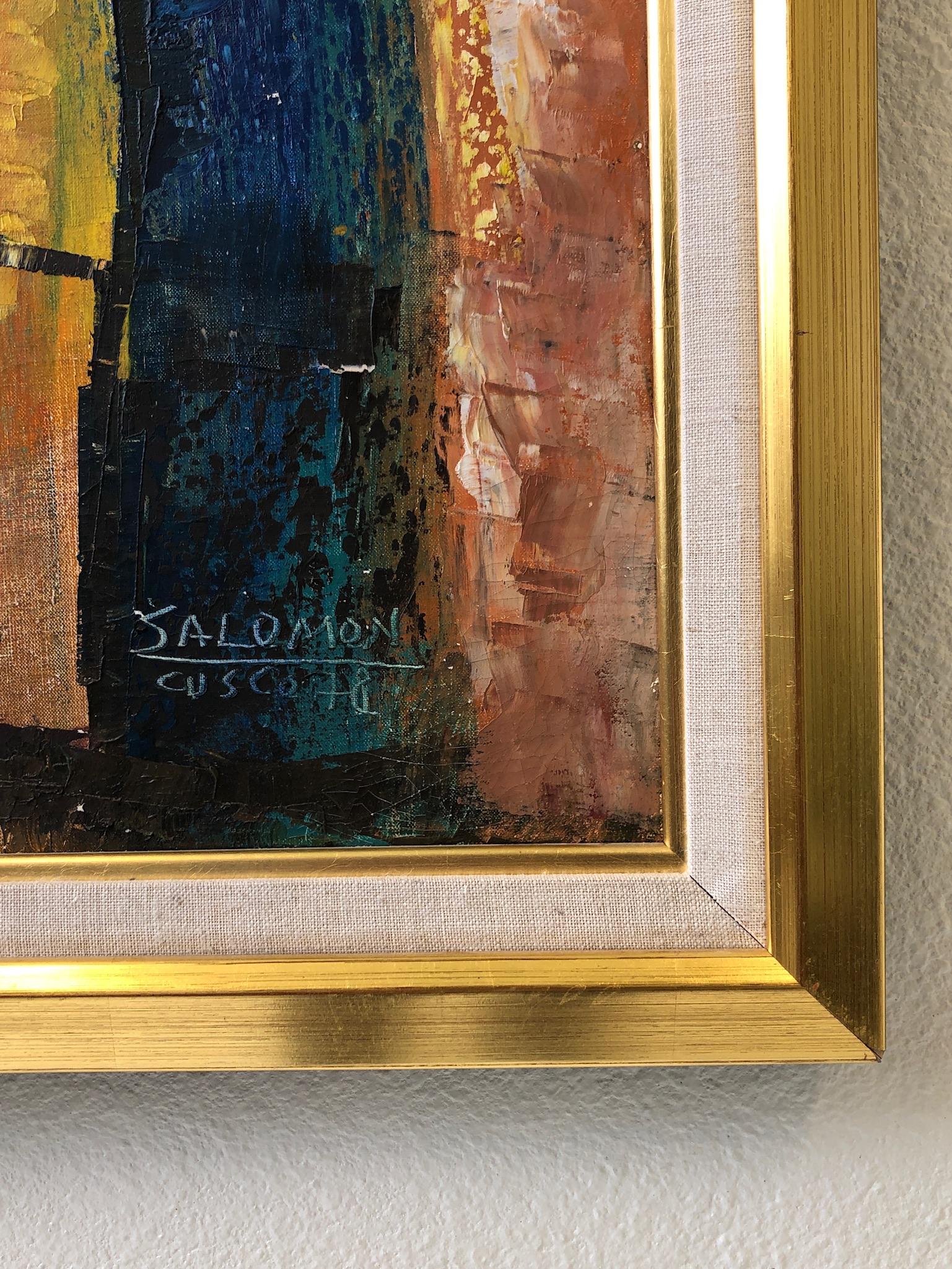 Mid-Century Modern Still Life Oil Painting by Listed Artists Almicar Salomon Zorrilla For Sale