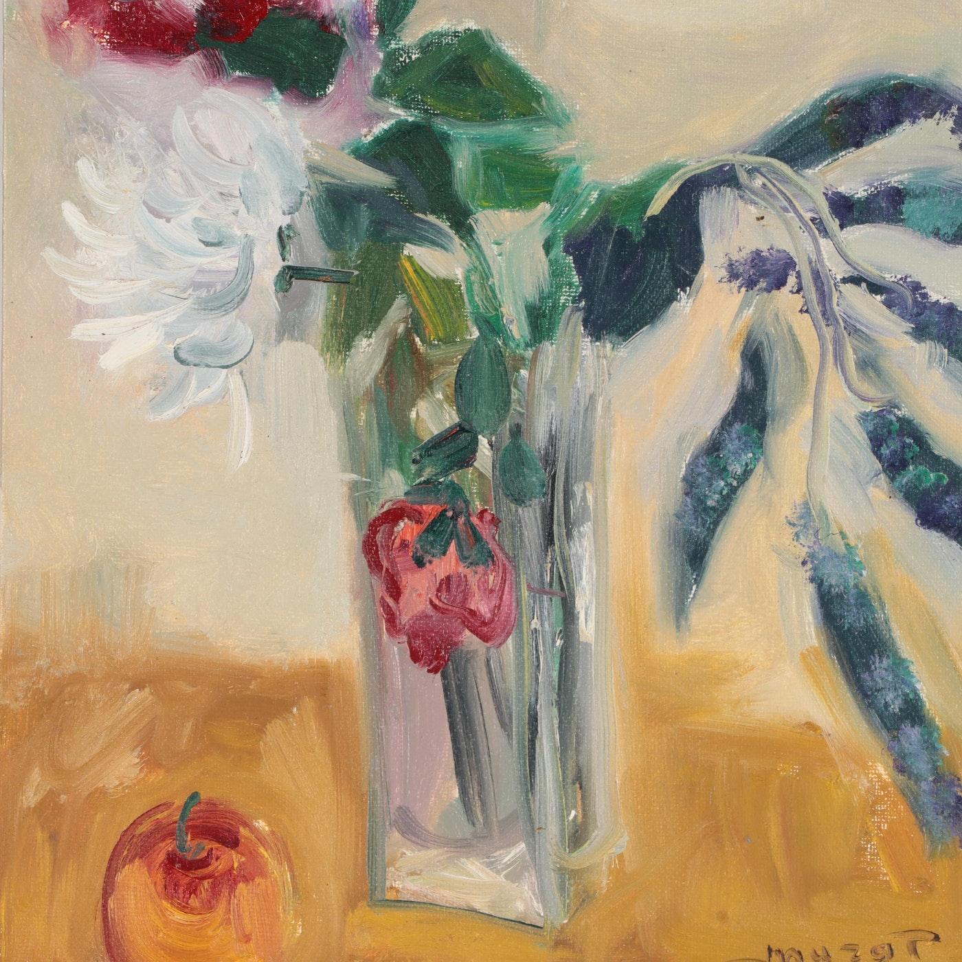Still Life Oil Painting by Murat Kaboulov, Late 20th Century In Good Condition In Los Angeles, CA
