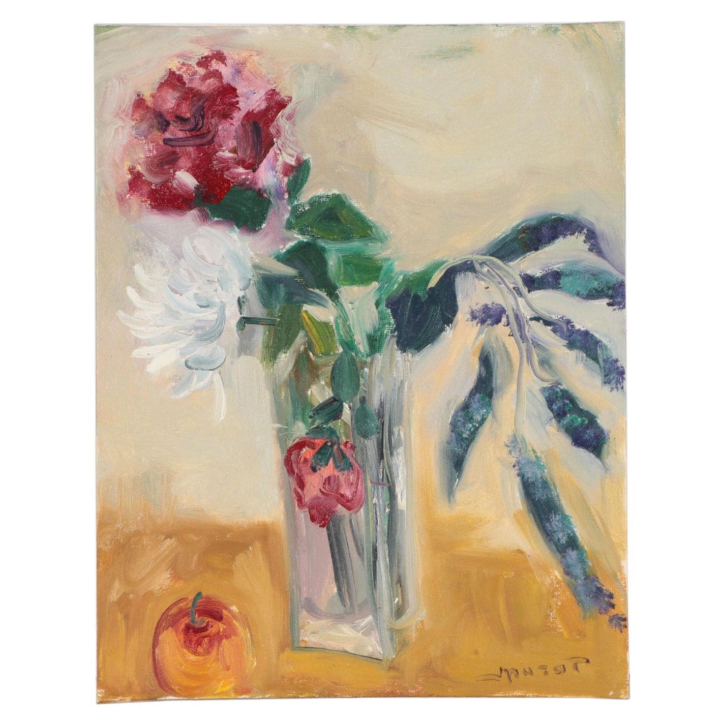 Still Life Oil Painting by Murat Kaboulov, Late 20th Century