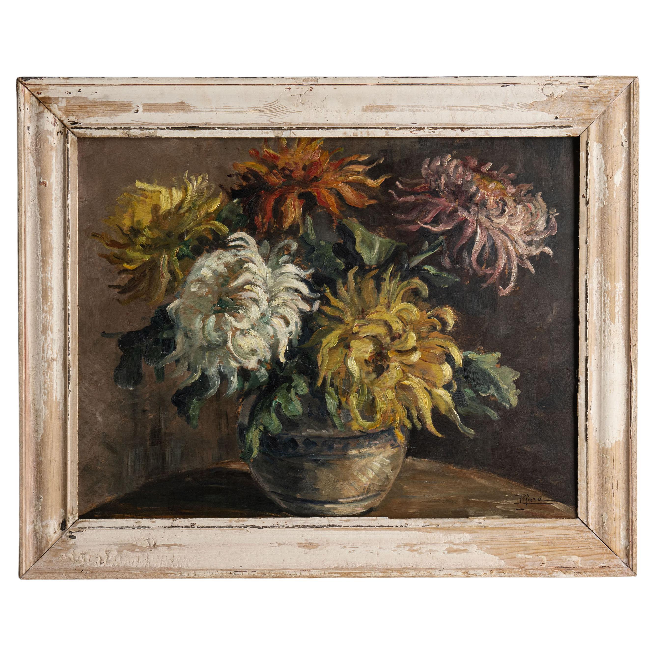 Still Life Oil Painting, France Circa 1920