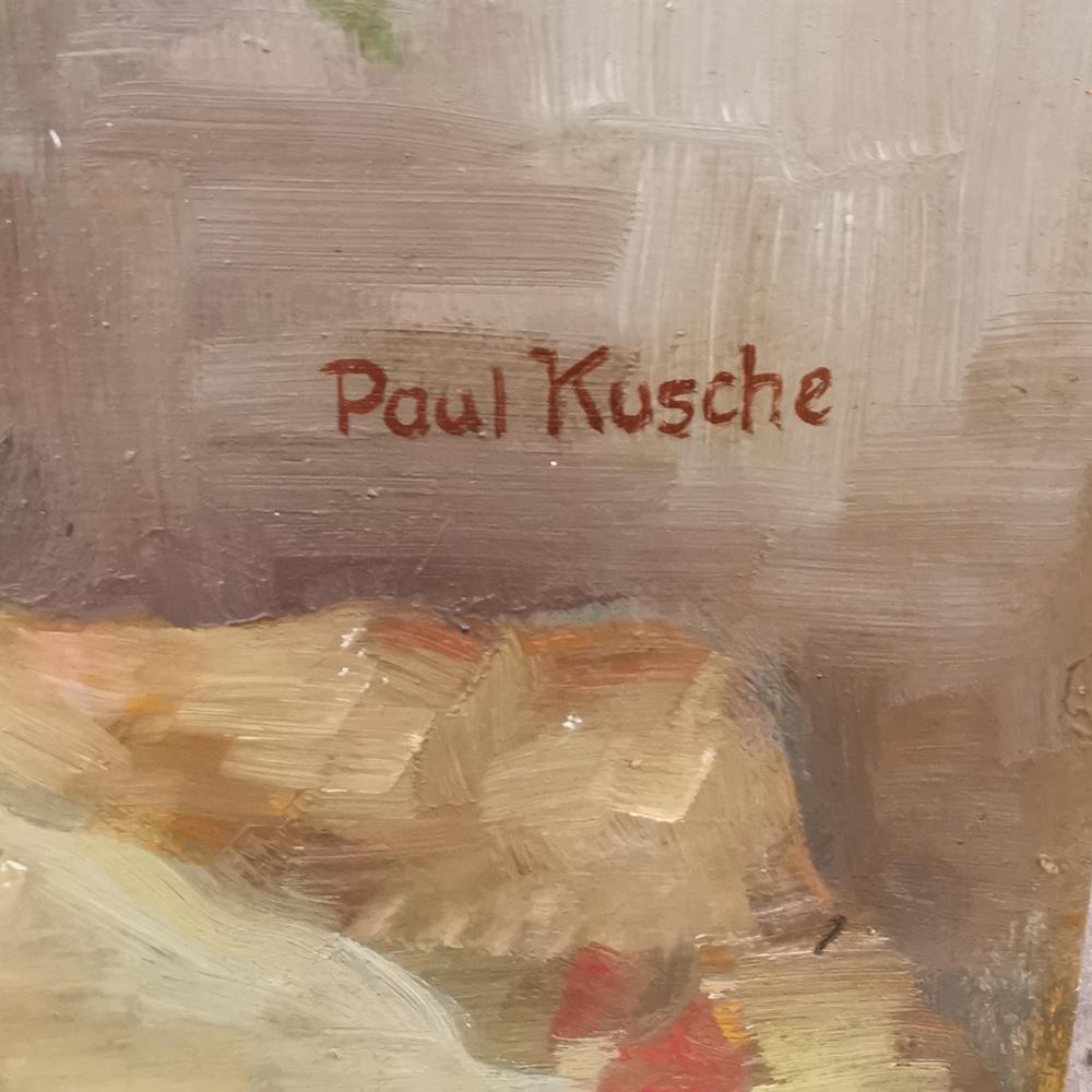 Nature morte, peinture à l'huile, Gladiolus de Paul Kusche, 1920 en vente 1
