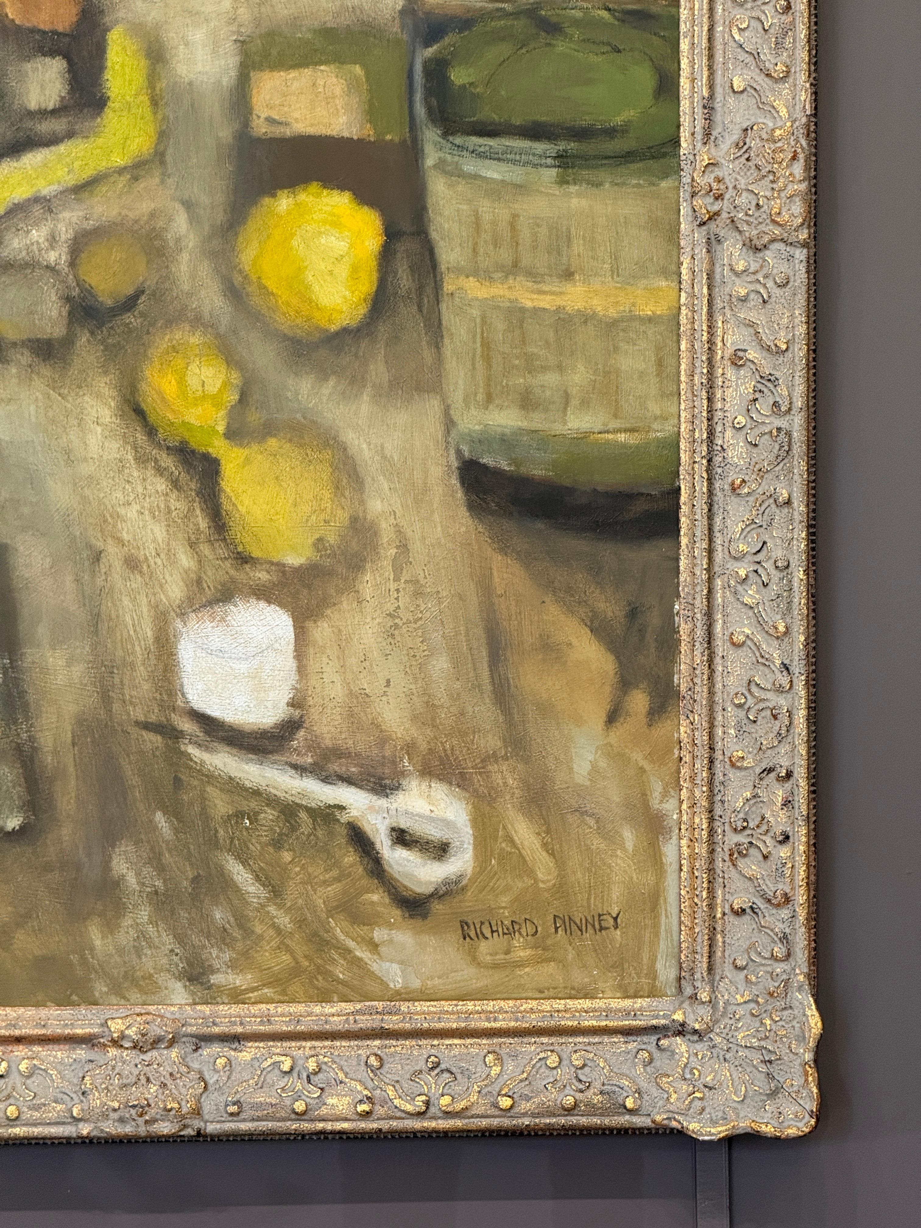 Nature morte, peinture à l'huile sur Masonite par A Richard Pinney Bon état - En vente à Charlottesville, VA