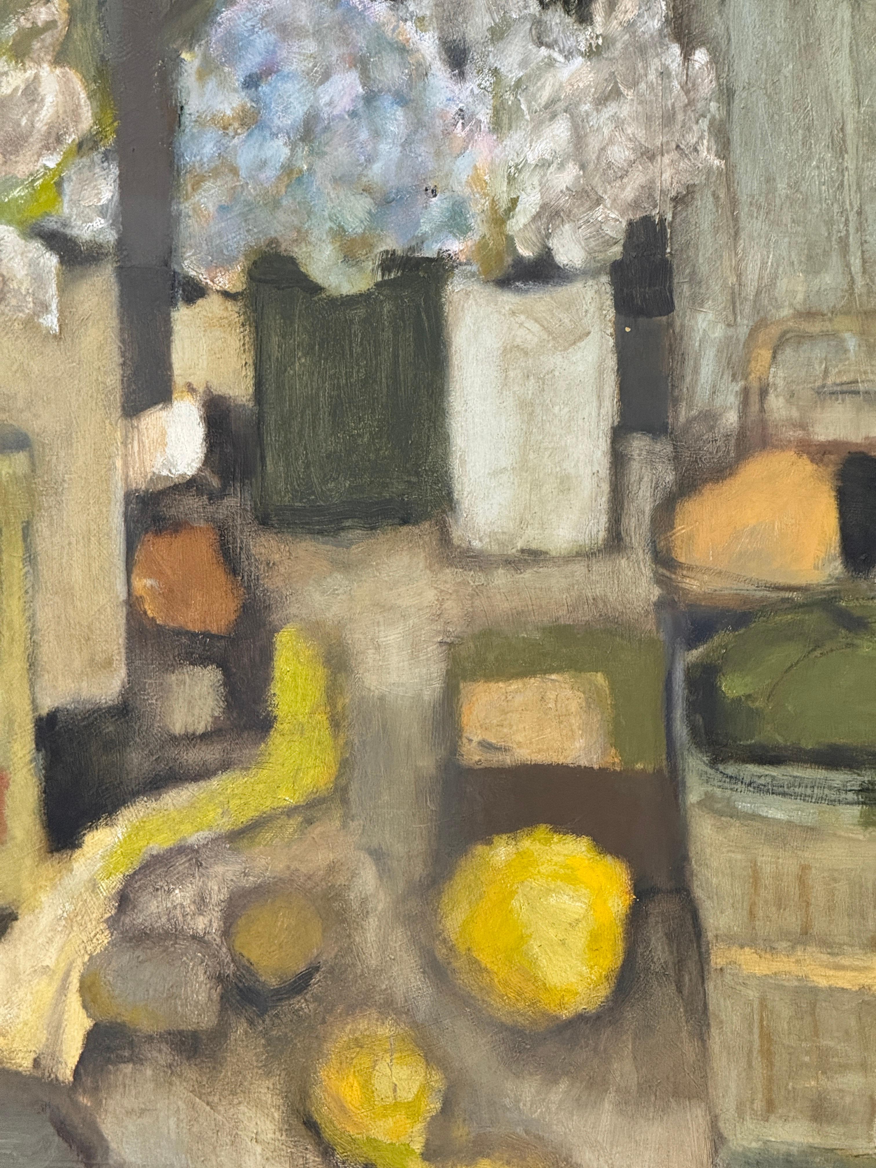 Massonite Nature morte, peinture à l'huile sur Masonite par A Richard Pinney en vente