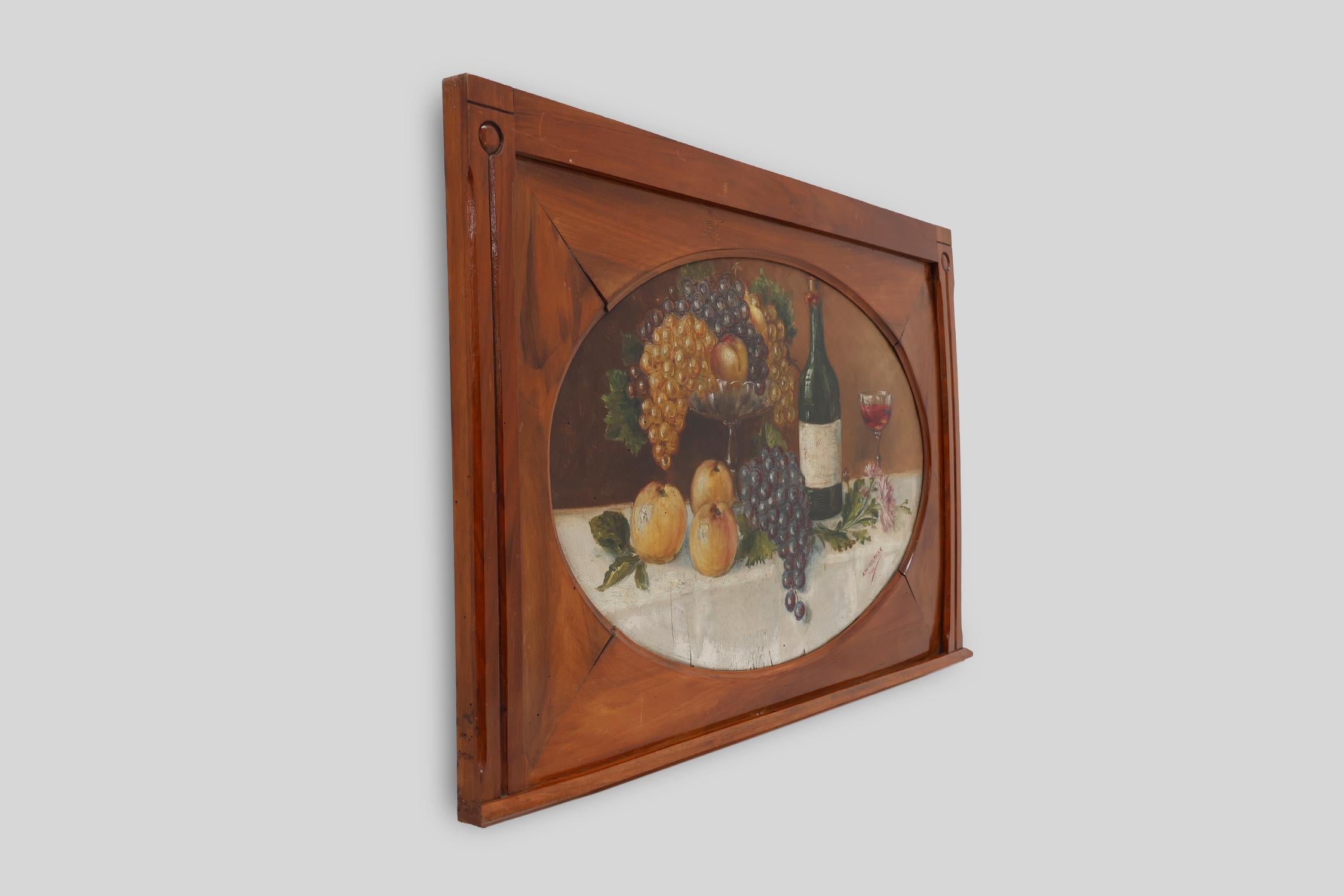 Nature morte à l'huile sur bois de l'Artiste belge A. Heynderickx, 1922 en vente 2