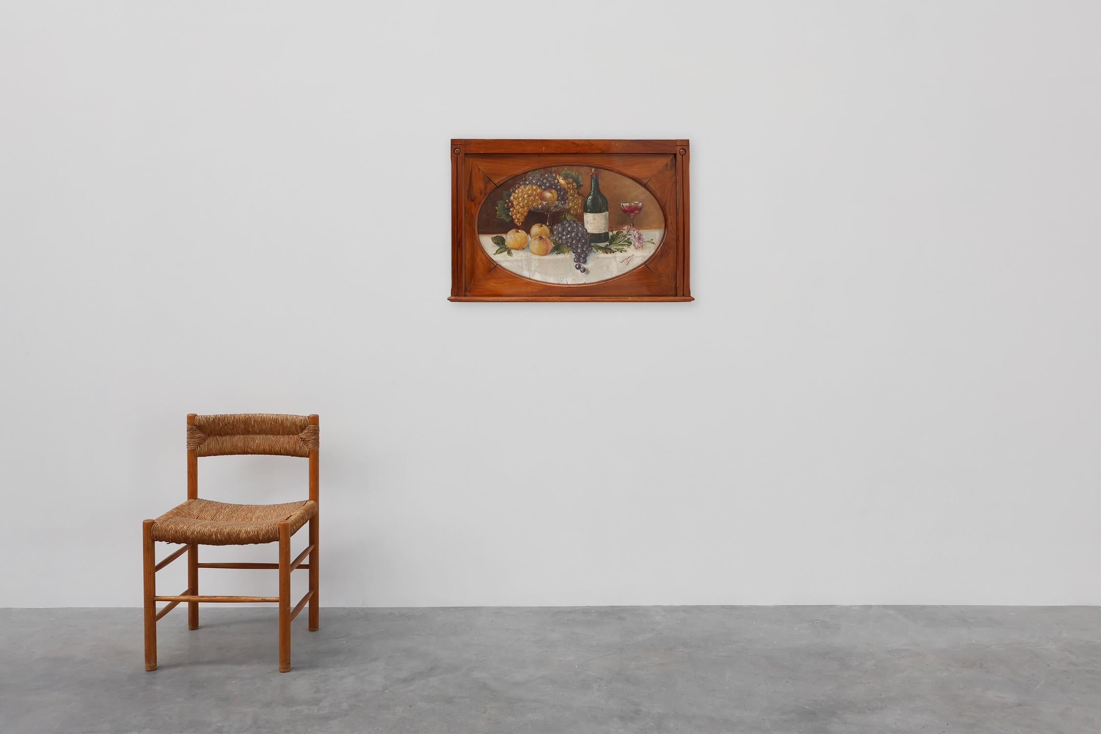 Belgique / 1922 / Peinture / A. Heynderickx / bois / Art déco

Huile sur bois belge signée A. Heynderickx, 1922 dans un cadre Art Déco en bois.

Cette peinture d'ambiance représente une bouteille de vin et un verre plein de vin accompagné de raisins