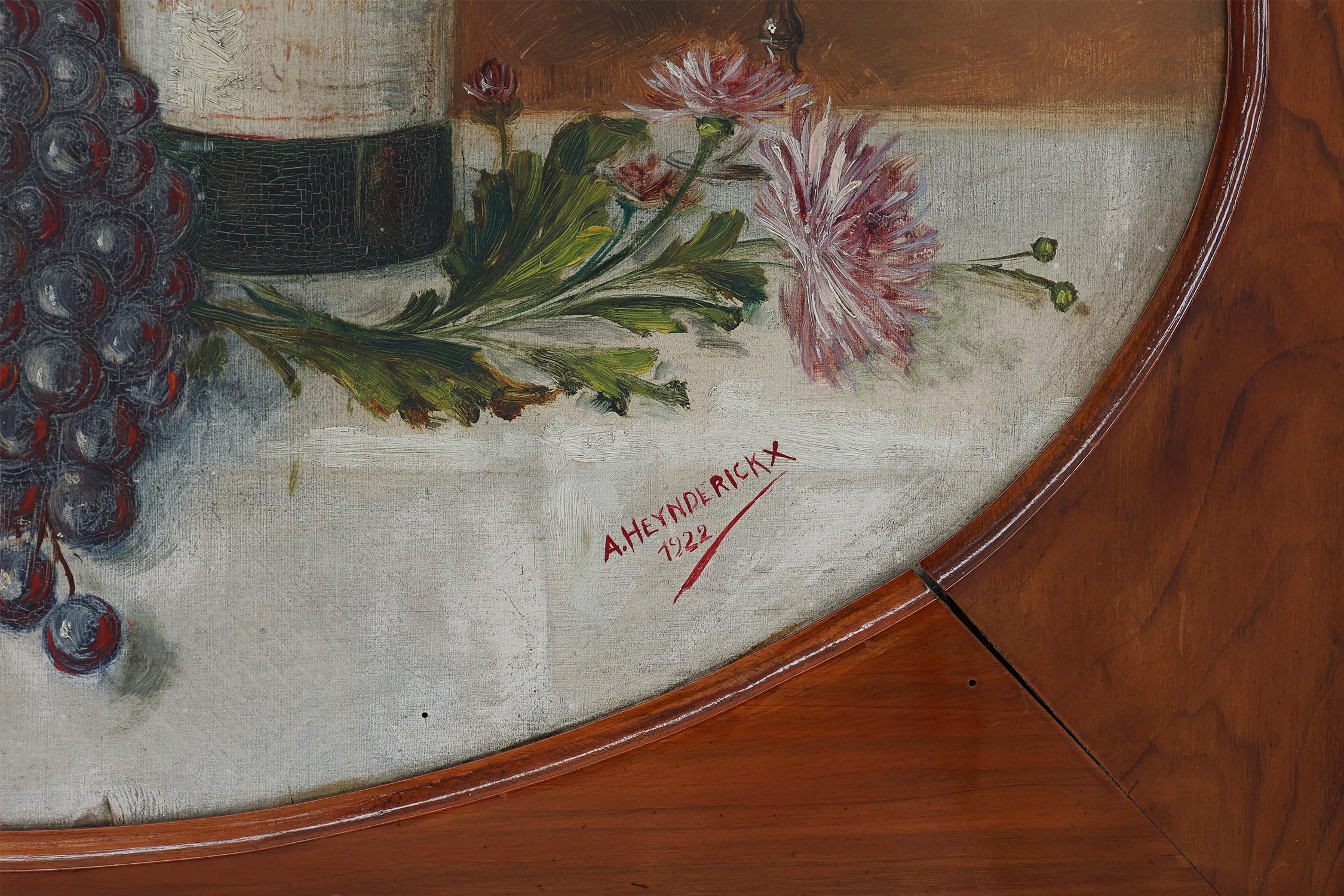 Art déco Nature morte à l'huile sur bois de l'Artiste belge A. Heynderickx, 1922 en vente