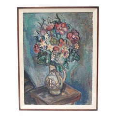 Nature morte sur toile, fleurs dans un vase par Pinchus Kremenge
