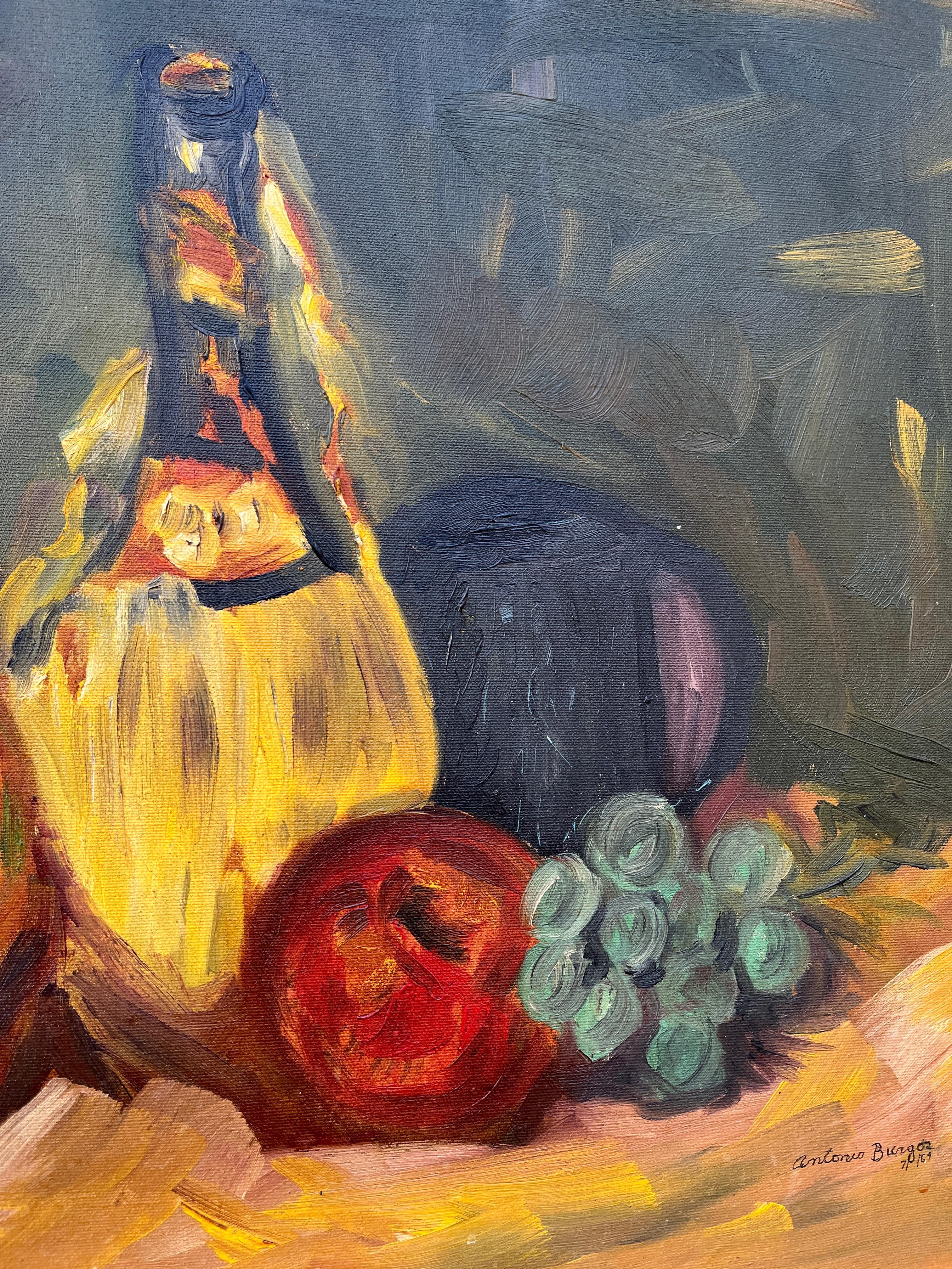 Stillleben Original Ölgemälde auf Leinwand, gerahmt und vom Künstler signiert. im Angebot 5