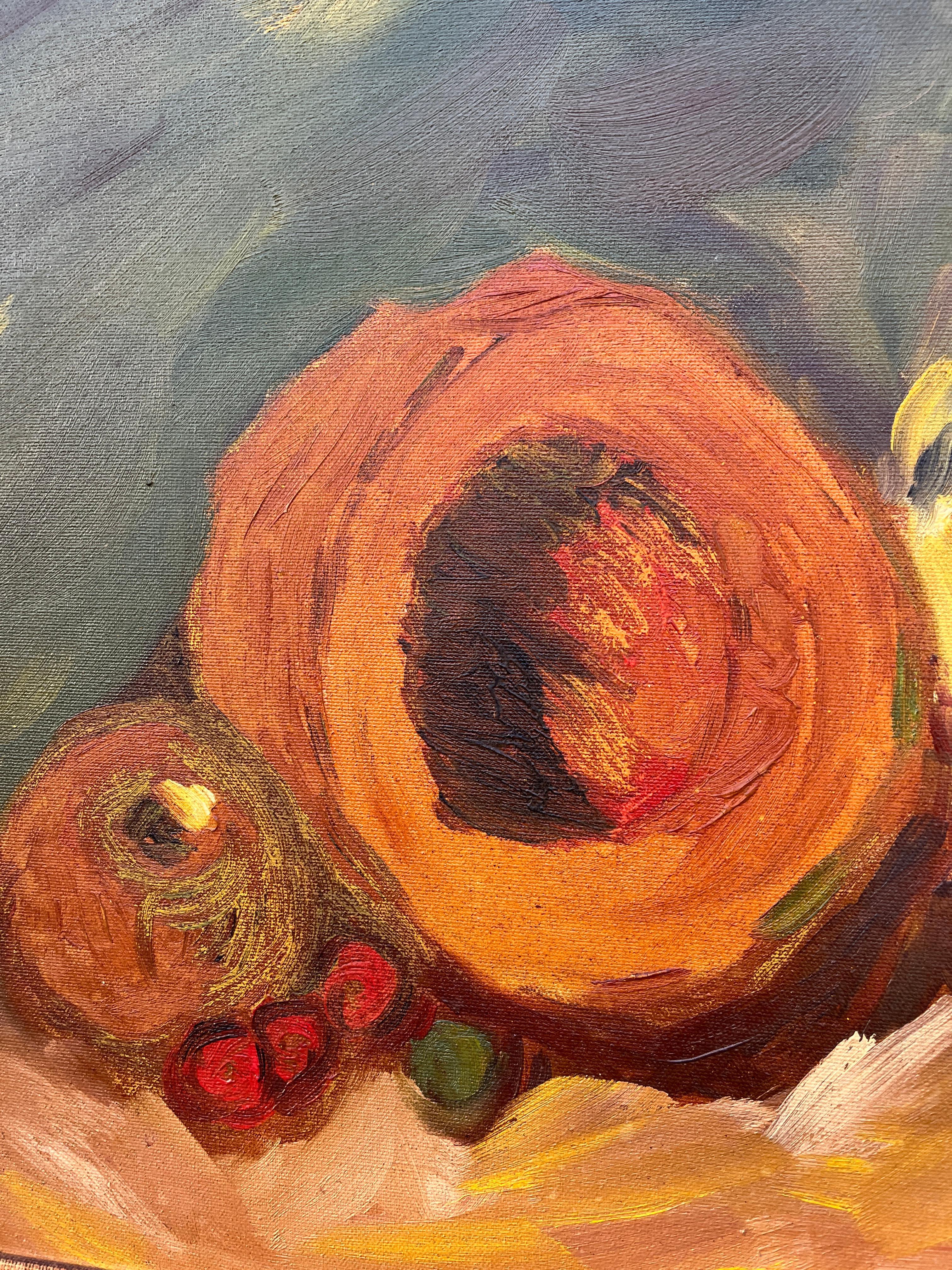 Stillleben Original Ölgemälde auf Leinwand, gerahmt und vom Künstler signiert. im Angebot 6