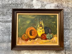 Nature morte Peinture à l'huile originale sur toile, encadrée et signée par l'artiste.