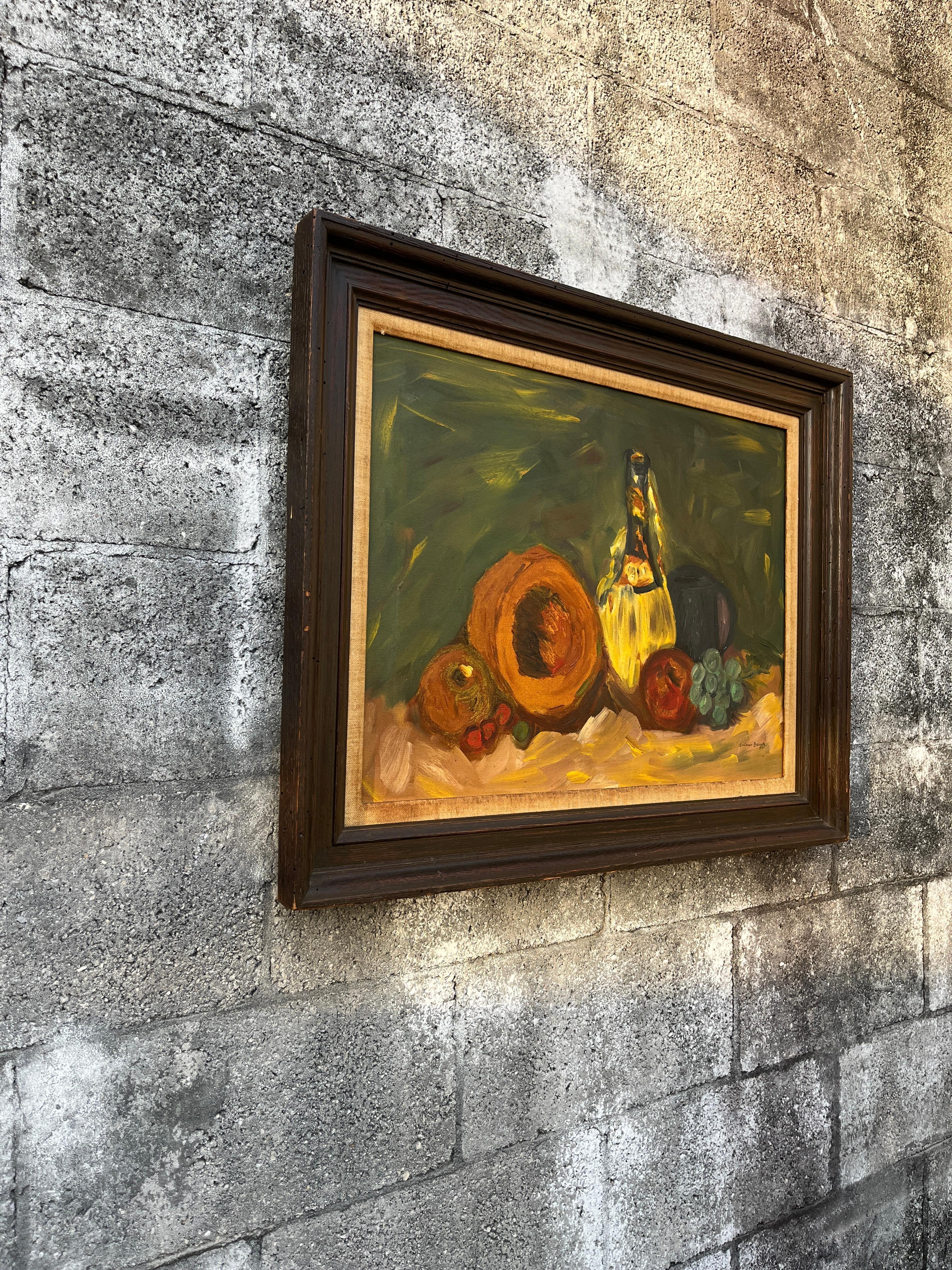 Stillleben Original Ölgemälde auf Leinwand, gerahmt und vom Künstler signiert. im Zustand „Relativ gut“ im Angebot in Miami, FL