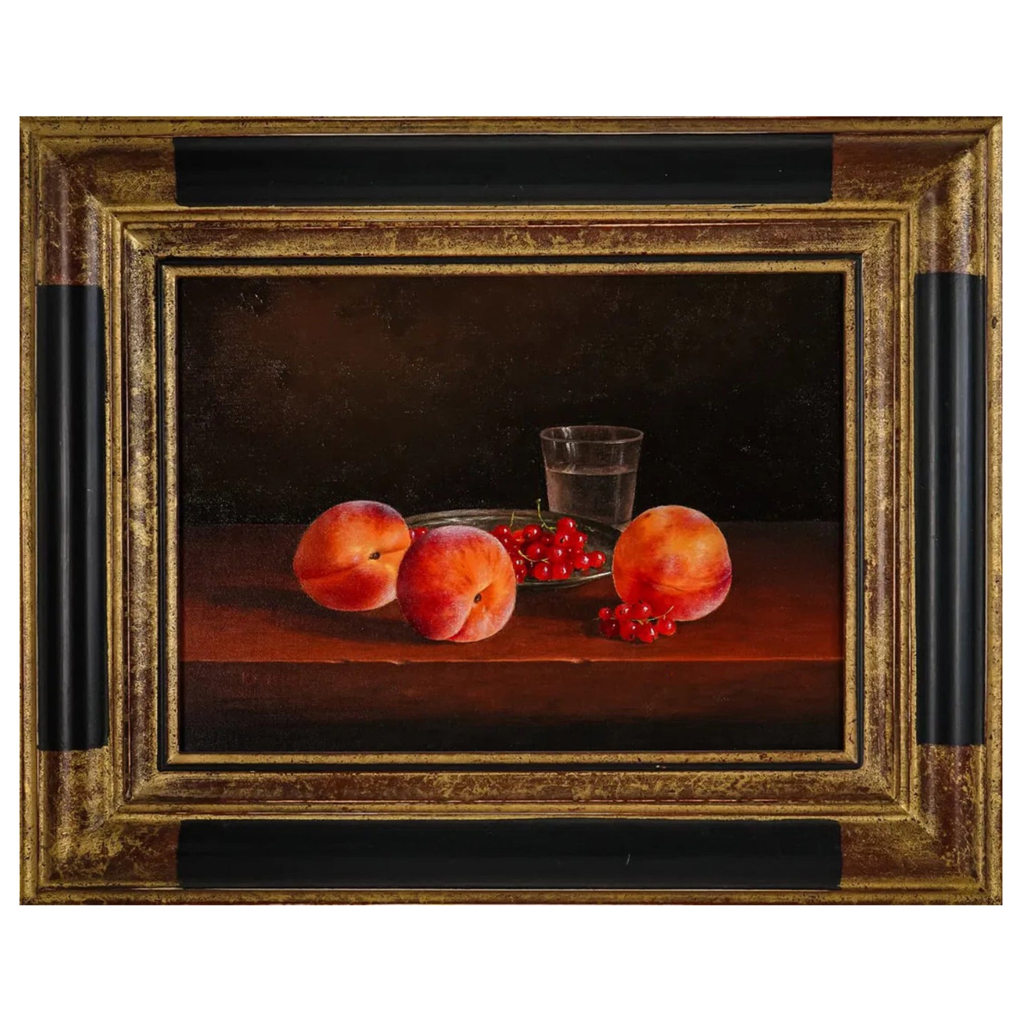 Still Life Painting by Jean Marie Daneis, Peches et Groseilles