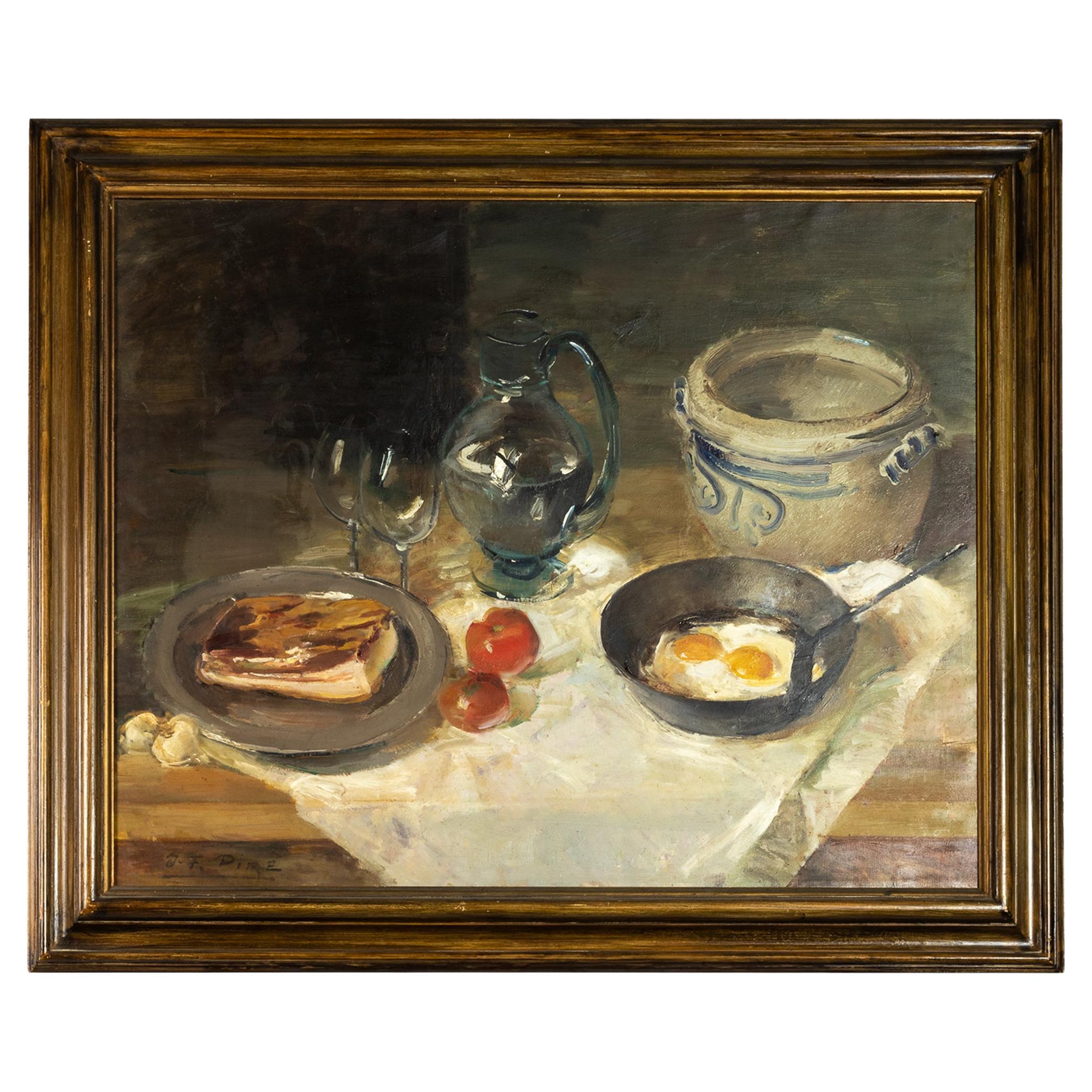 Still Life Painting by Marcel Pire, Brussels, Belgian For Sale