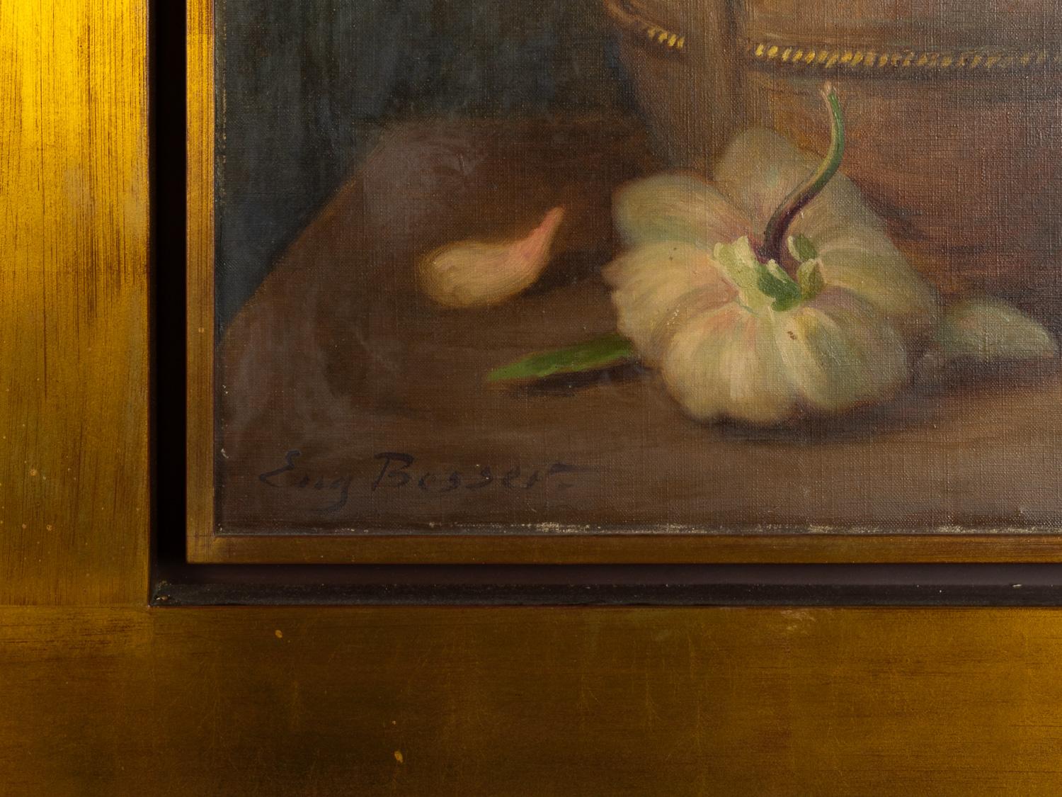 Oiled Still Life Painting By Raymond Besse, 20th Century For Sale