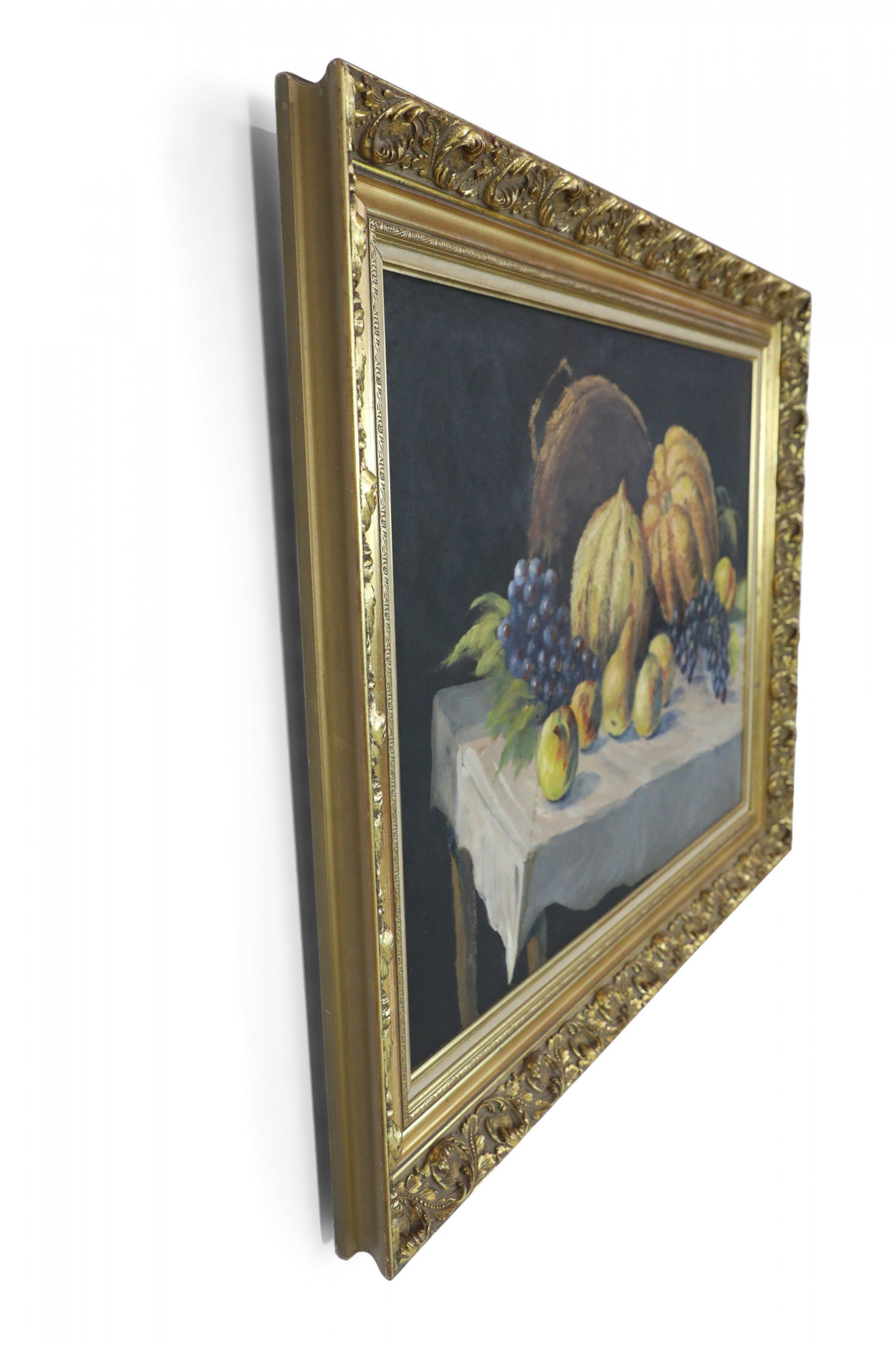 Still Life Painting of Gourds in 19th Century Giltwood Frame For Sale 2