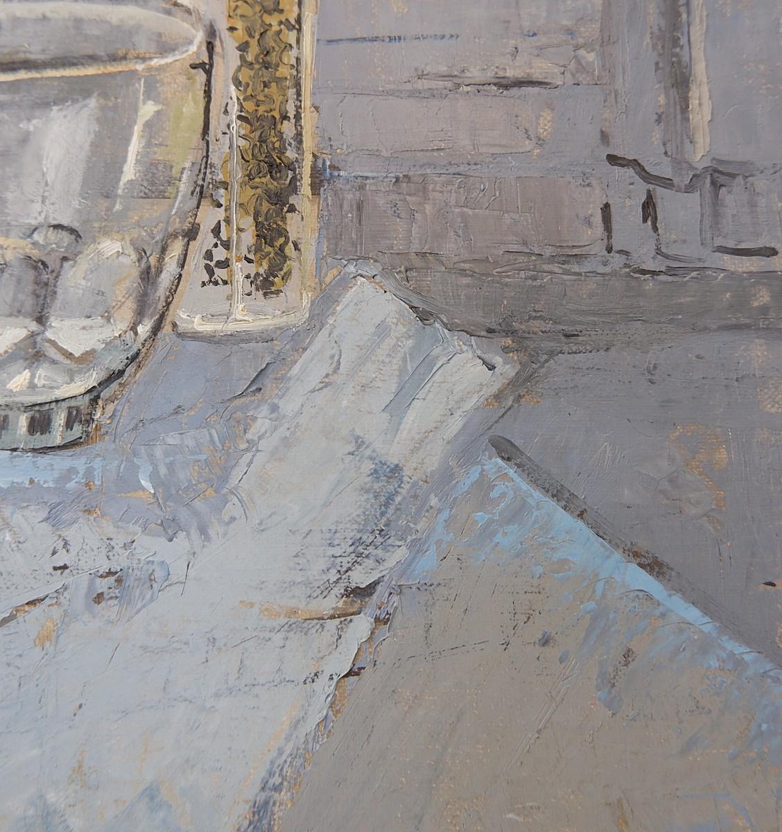 Mid-Century Modern Still Life Painting on Canvas, Victor Petré, Belgium, circa 1960 For Sale