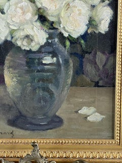 Naturaleza muerta con rosas blancas, siglo XX