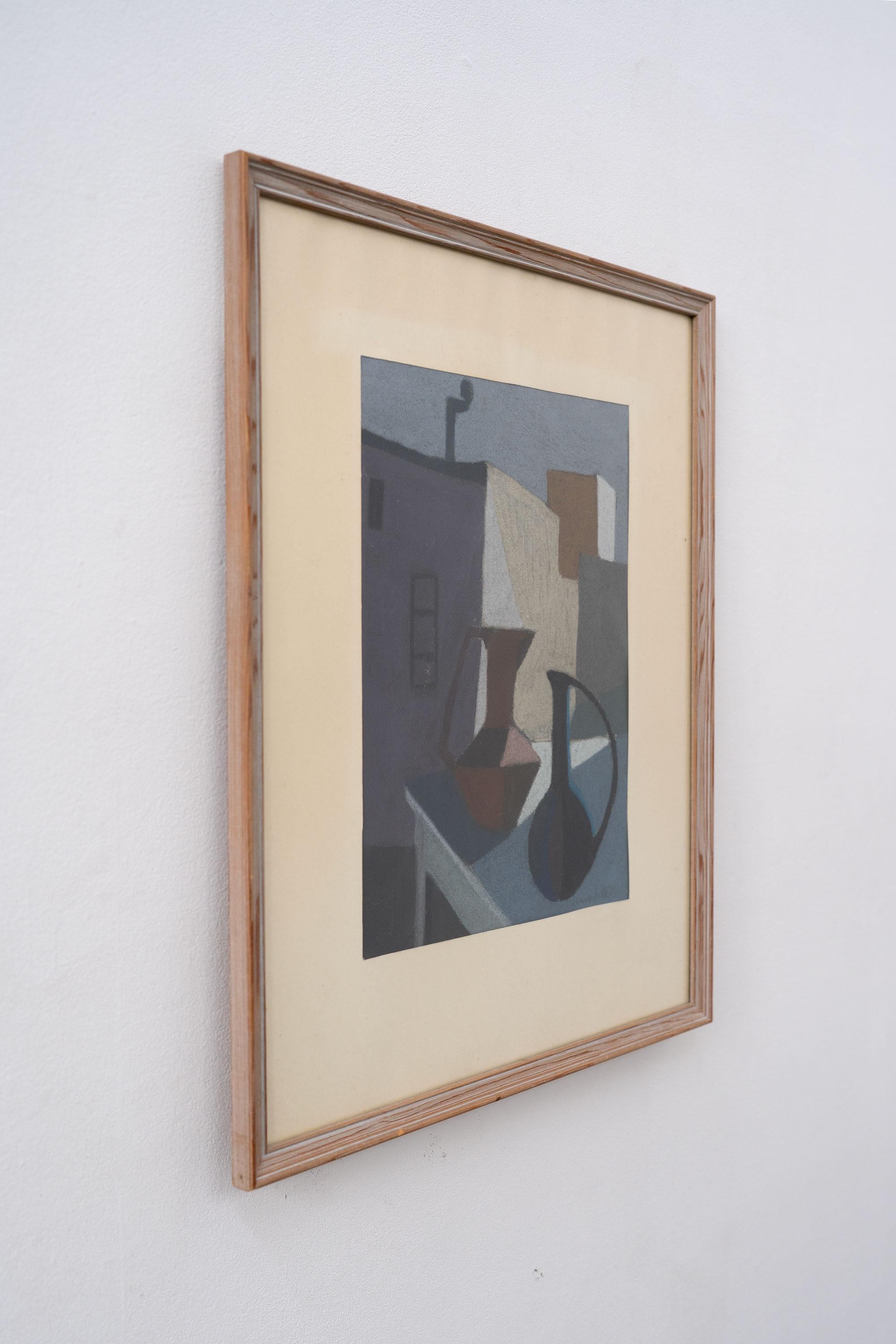 Modern Still Life, Pastel on Paper, Carl Gunnar von Gegerfelt ( 1926 - 2012) For Sale