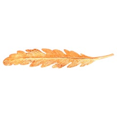 Still Life Peacock Feather brooch Pin 14kt 12536