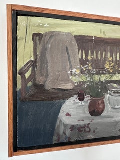 Still Life Swing On Porch with Table Original Painting Artist Unknown