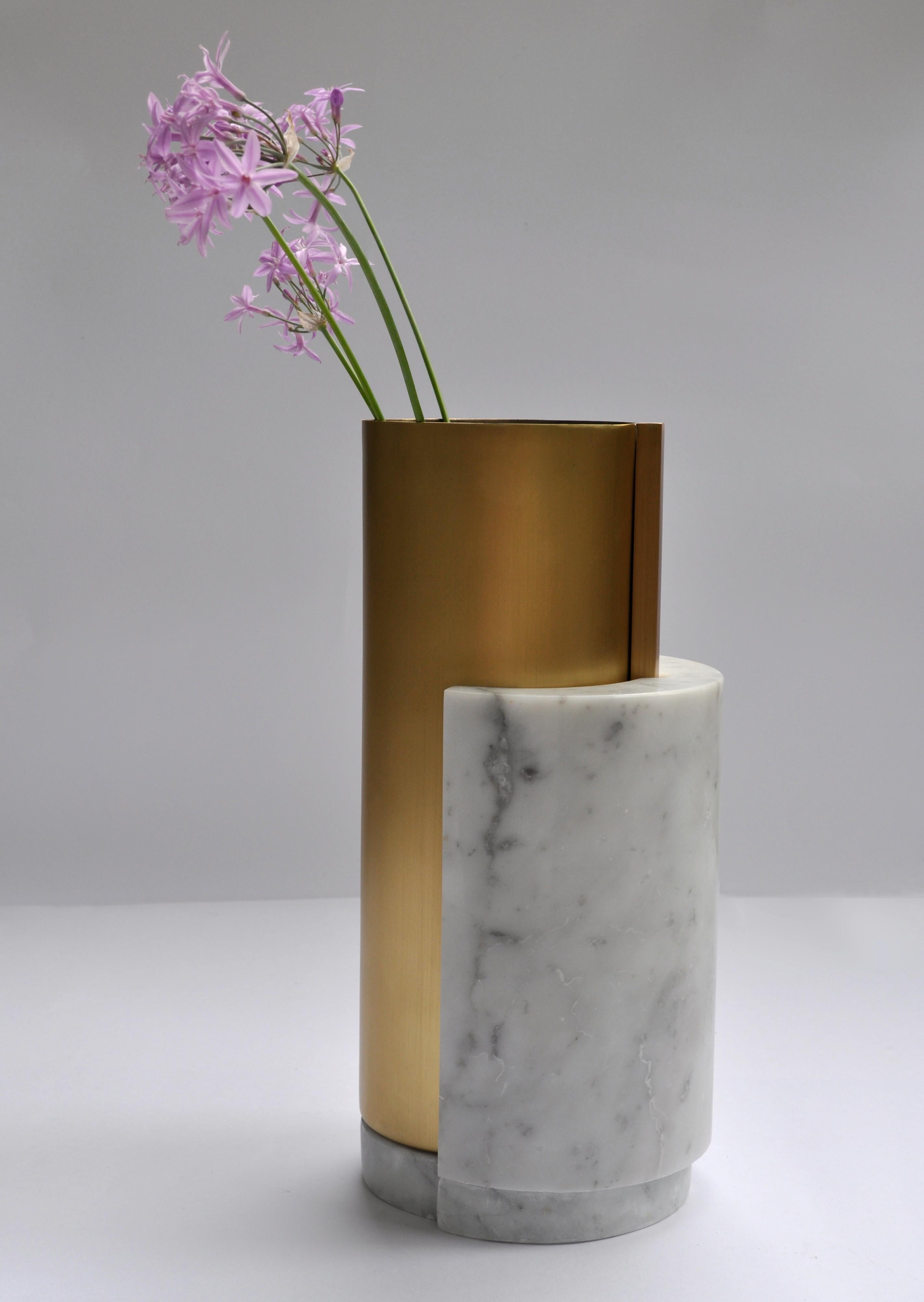 Still Life vase by Saccal Design House
Dimensions: Ø 12 x H 22 cm
Materials: Carrara and Brass

Saccal Design House, located in Beirut Lebanon, was founded in 2014 by two sisters Nour and Maysa Saccal.
The company provides interior design and