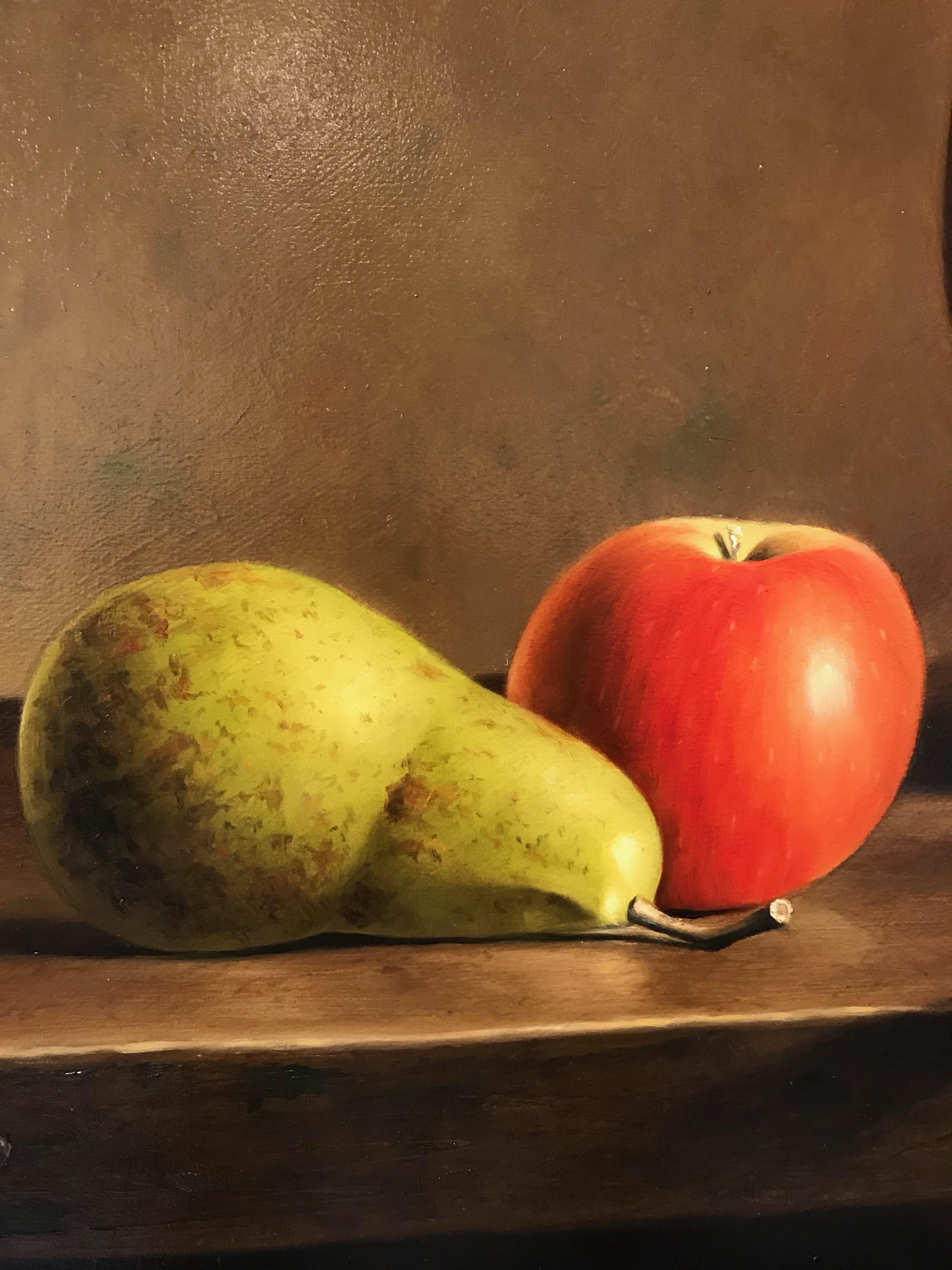 Hand-Painted 'Still Life with Apples and Pears' by Stefaan Eyckmans