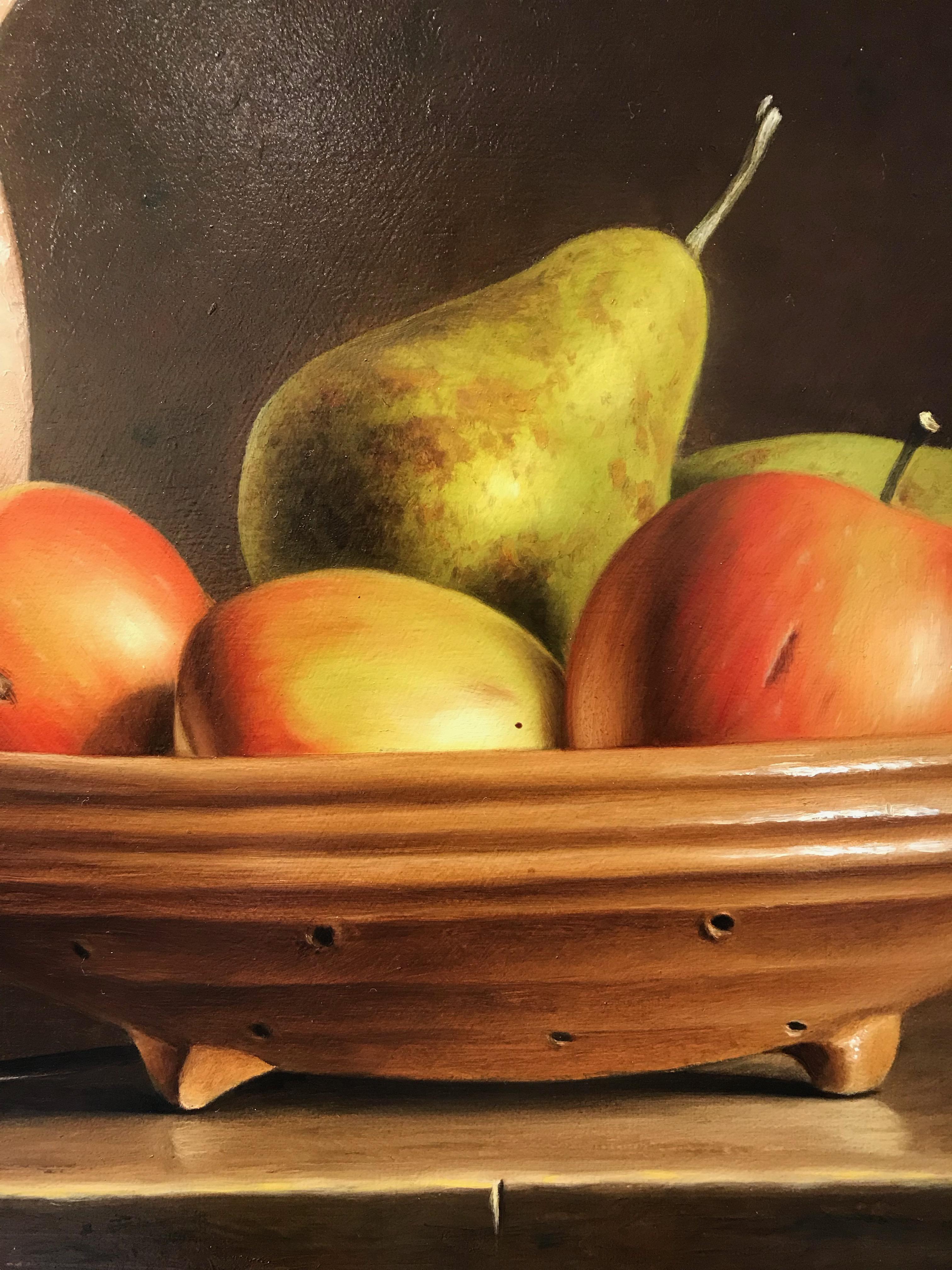 still life with apples and pears