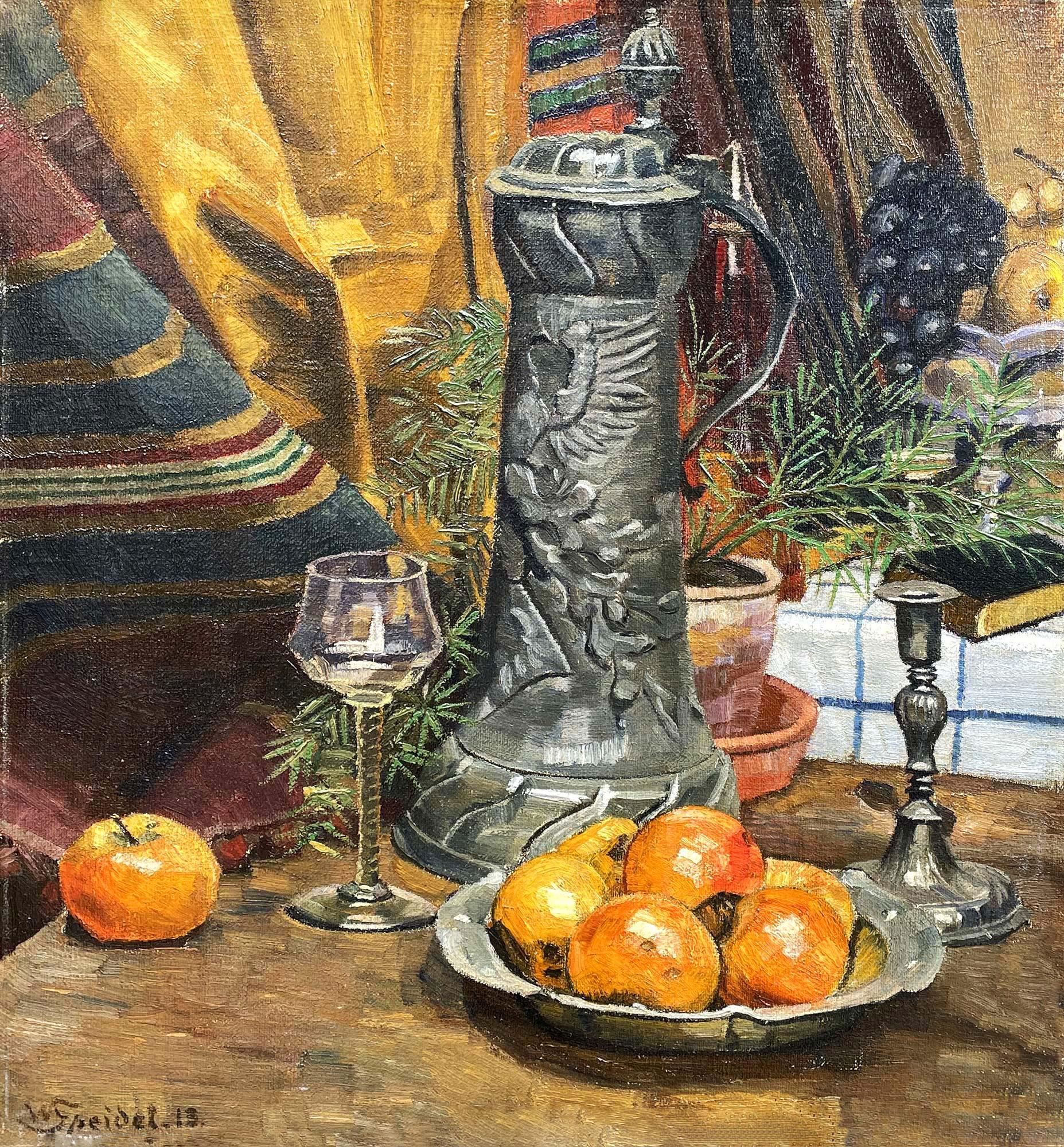 Natura morta con mele Olio su tela, Walter Speidel, 1913 in vendita 3
